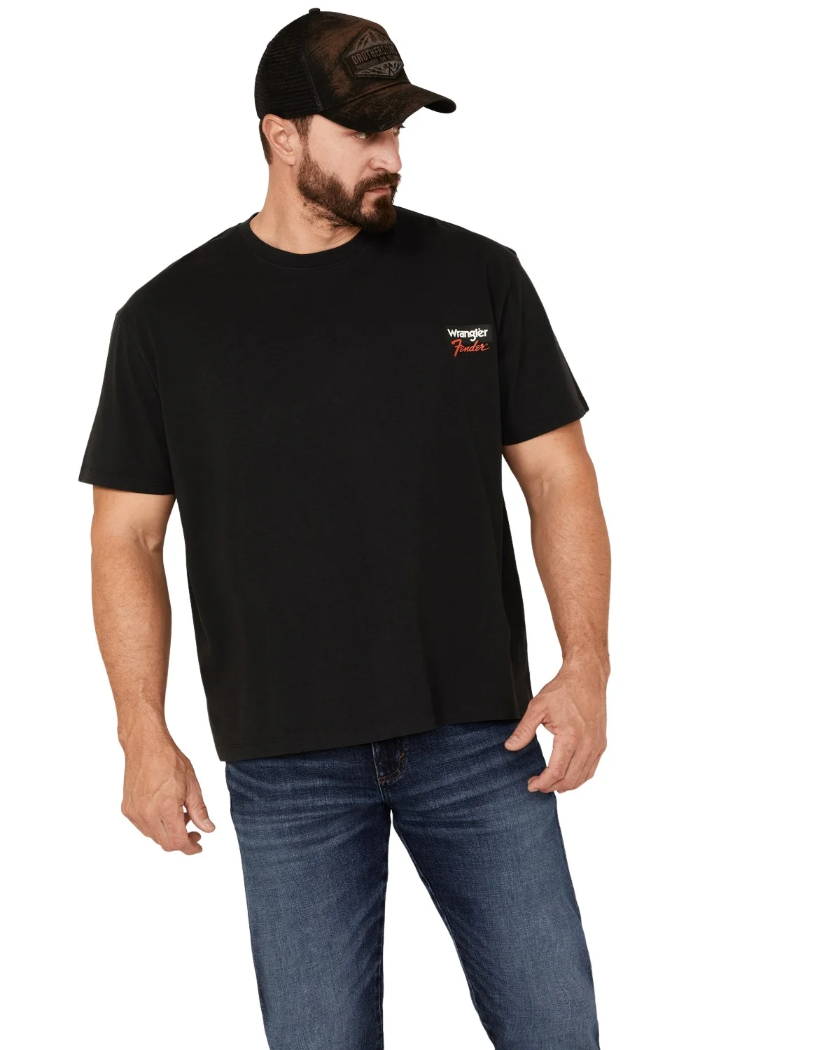 Wrangler Men's X Fender Space Archives Back Vintage Graphic T-Shirt Black XX-Large US