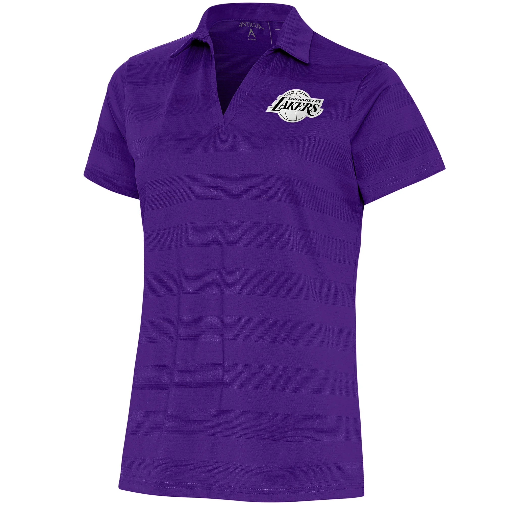 Women's Antigua Purple Los Angeles Lakers Brushed Metallic Compass Polo