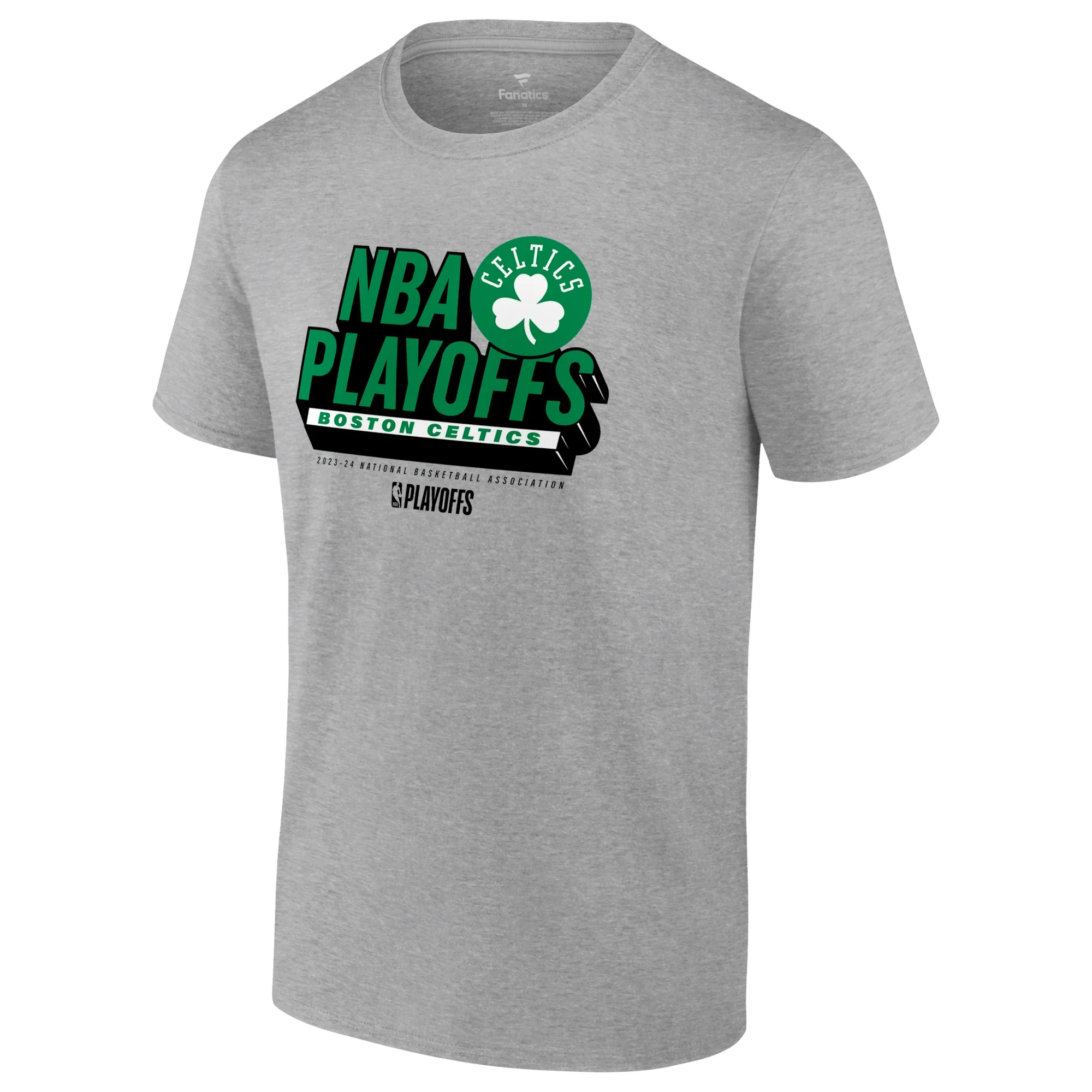 Men's Fanatics Branded Heather Gray Boston Celtics 2024 NBA Playoffs Defensive Stance T-Shirt