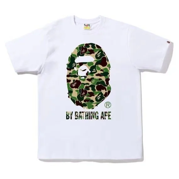 2024 New Bape Summer Printed Ape Head Shark Fashion Casual Hip Hop Men's and Women's Short Sleeve T-Shirt