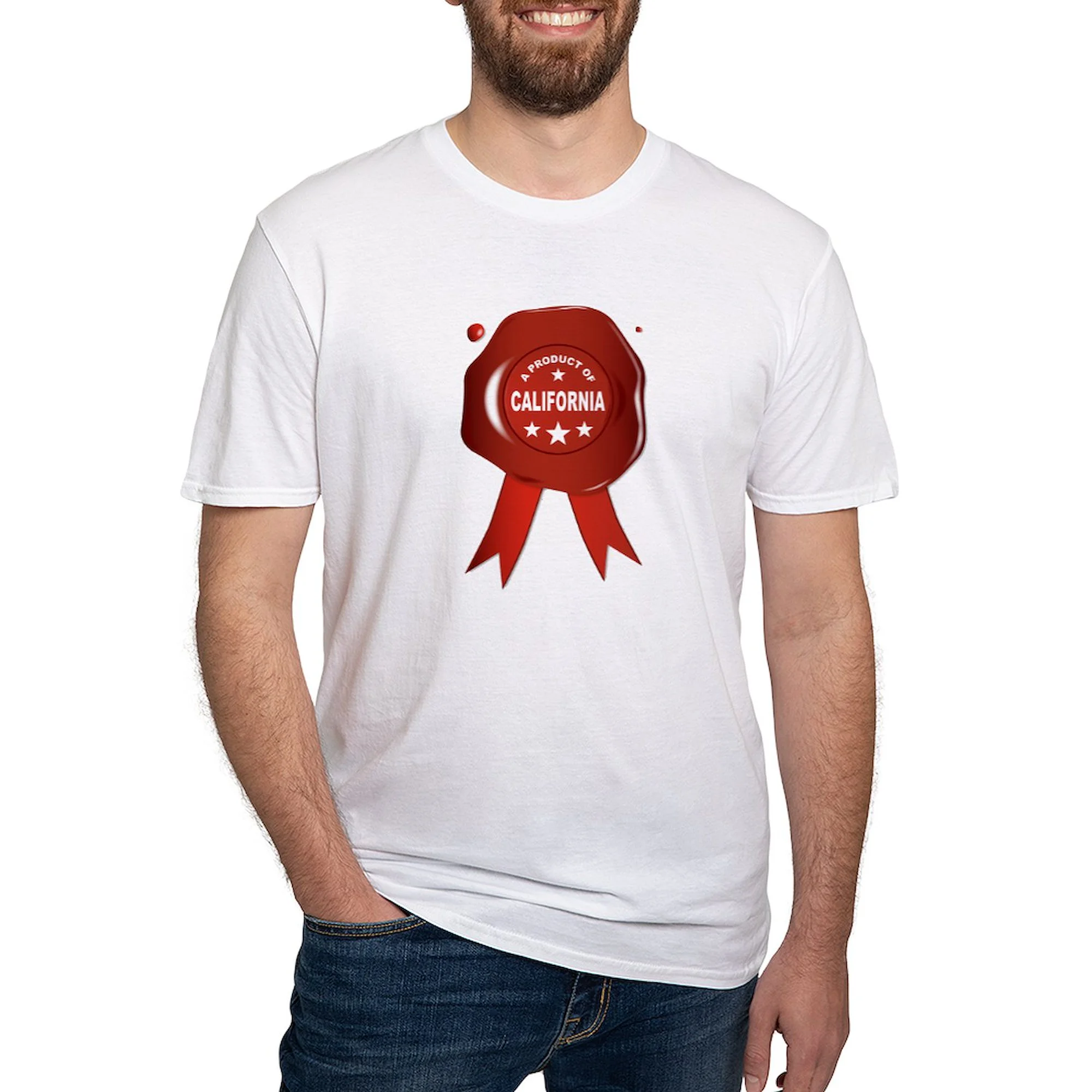 CafePress - A Product Of California T Shirt - Fitted T-Shirt, Vintage Fit Soft Cotton Tee