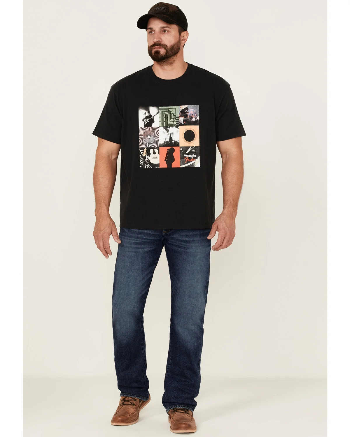 Wrangler Men's X Fender Archives Vintage Graphic T-Shirt Black X-Large US