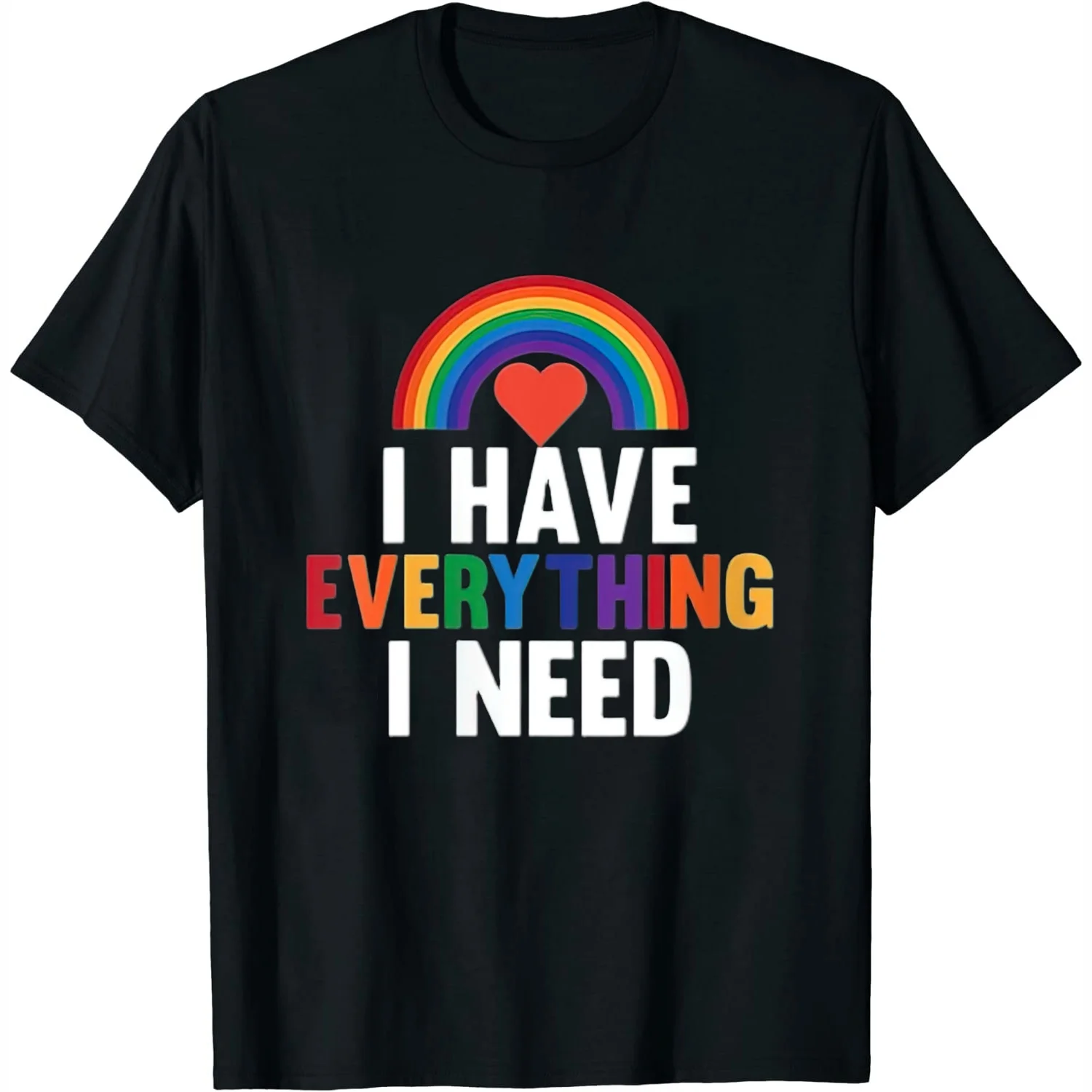 Womens I Have Everything Lgbtq Lesbians Pride Month Support Graphic V-Neck T-Shirt Black 2X-Large