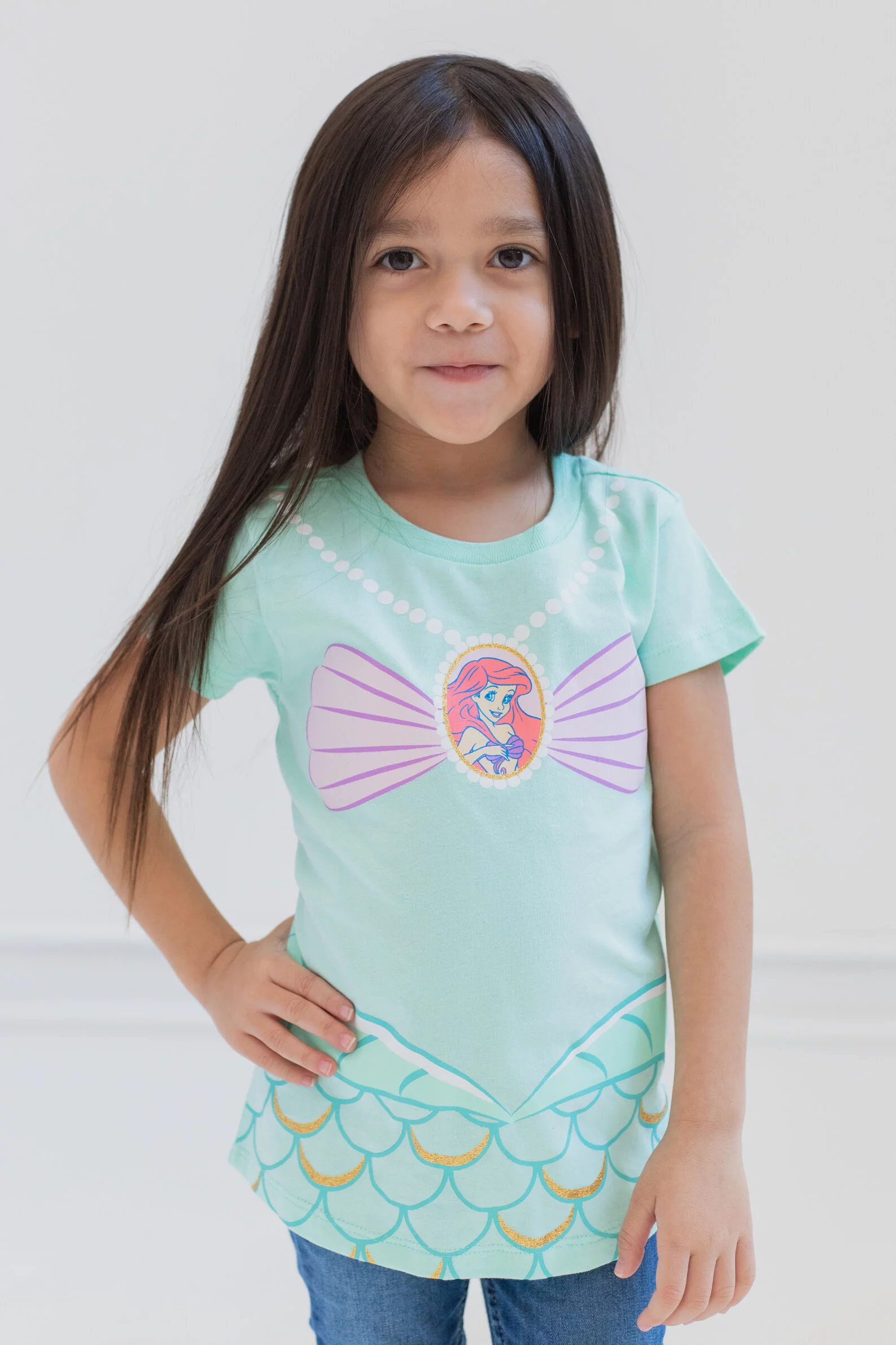 Disney Princess Ariel Belle Cinderella Aurora Toddler Girls 4 Pack Graphic T-Shirts 2T