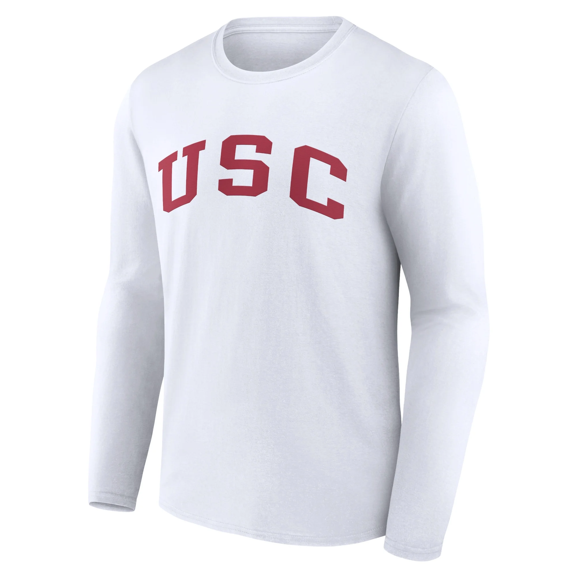 Men's Fanatics Branded White USC Trojans Basic Arch Long Sleeve T-Shirt