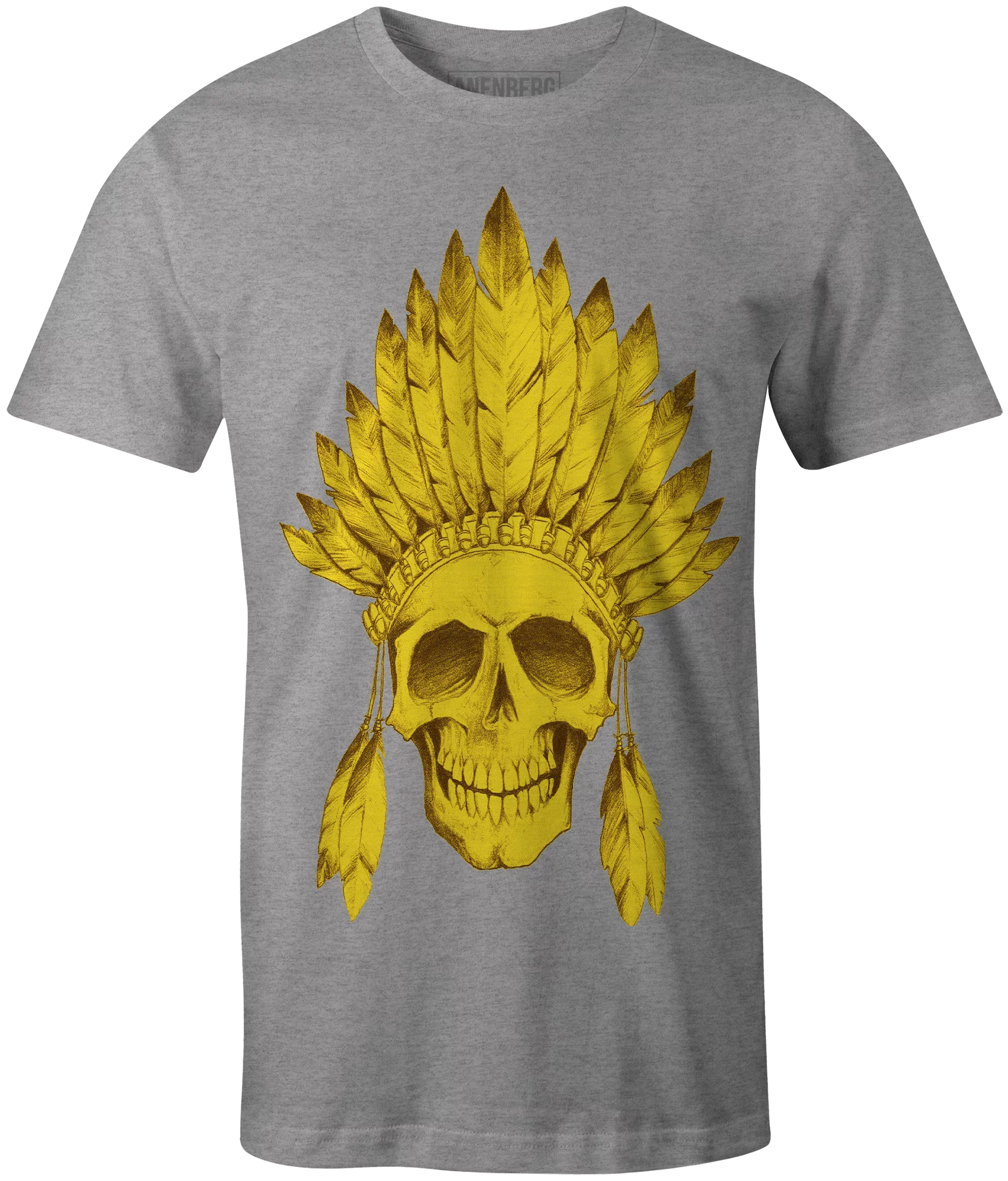 Anenberg, Indian Classic American Made Mens Heather Gray Crew Neck Tee Shirt