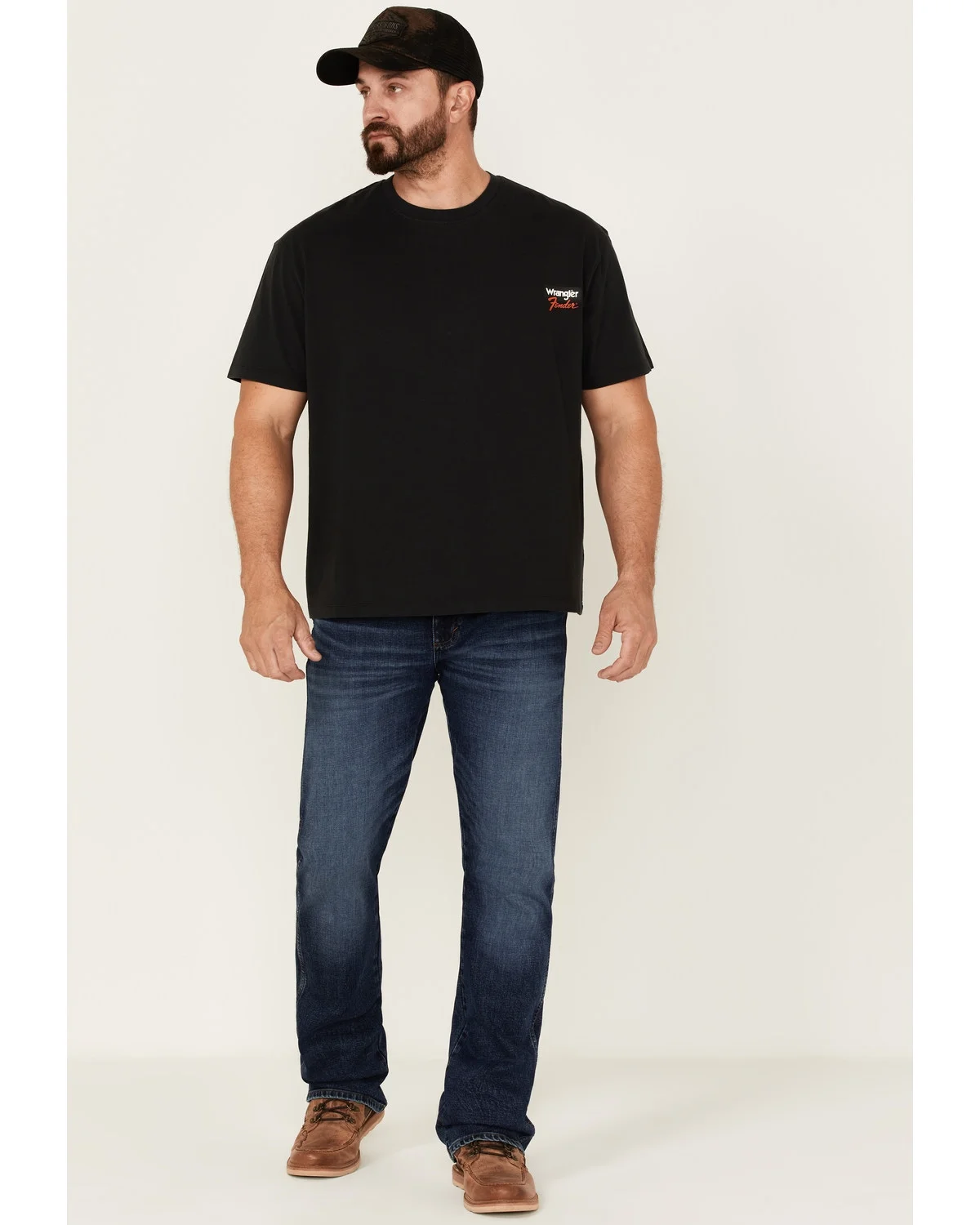 Wrangler Men's X Fender Space Archives Back Vintage Graphic T-Shirt Black XX-Large US