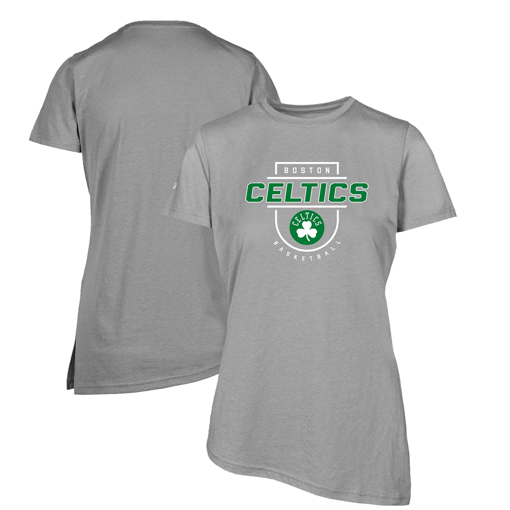 Women's Levelwear Gray Boston Celtics Birch In The Key Asymmetrical T-Shirt