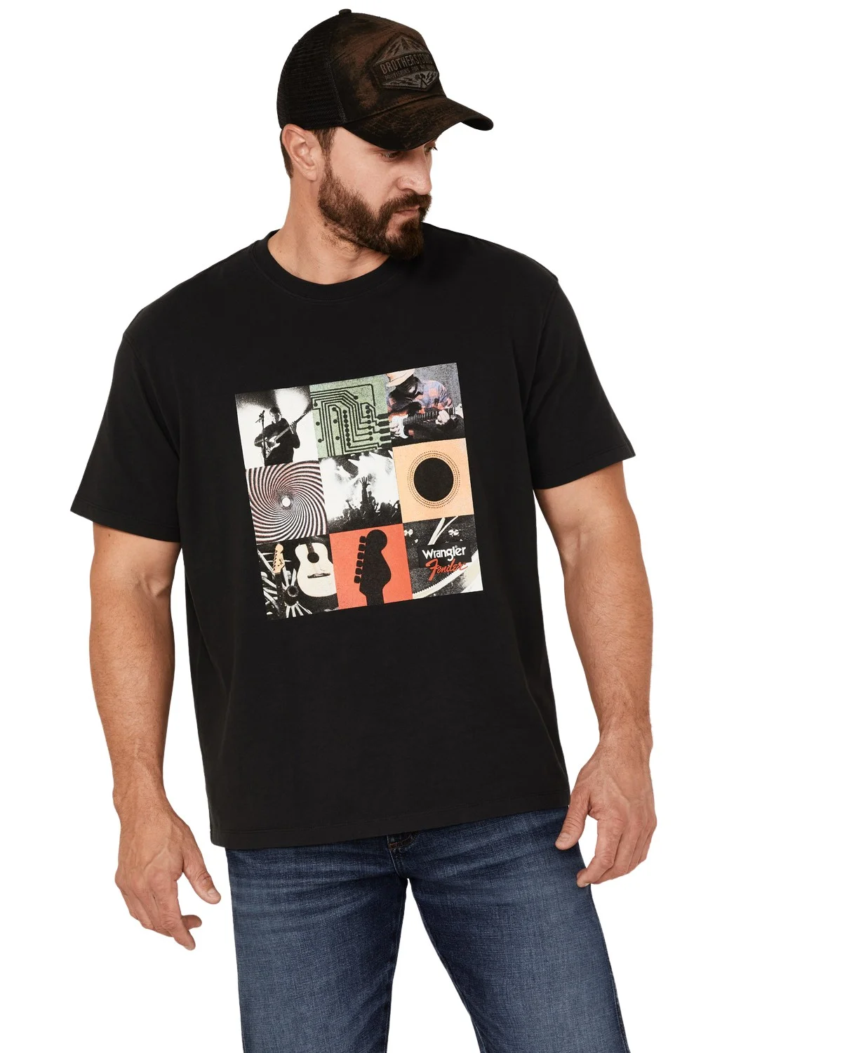 Wrangler Men's X Fender Archives Vintage Graphic T-Shirt Black X-Large US