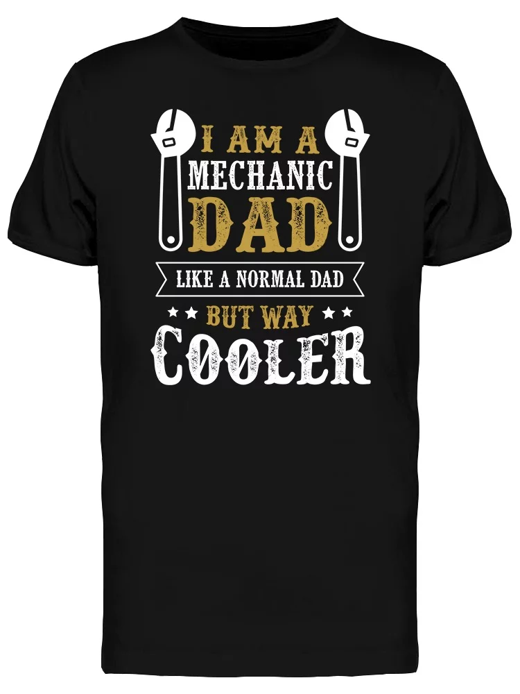 Smartprints Mens Graphic Tee - I Am A Mechanic Dad - Regular Fit 100% Cotton