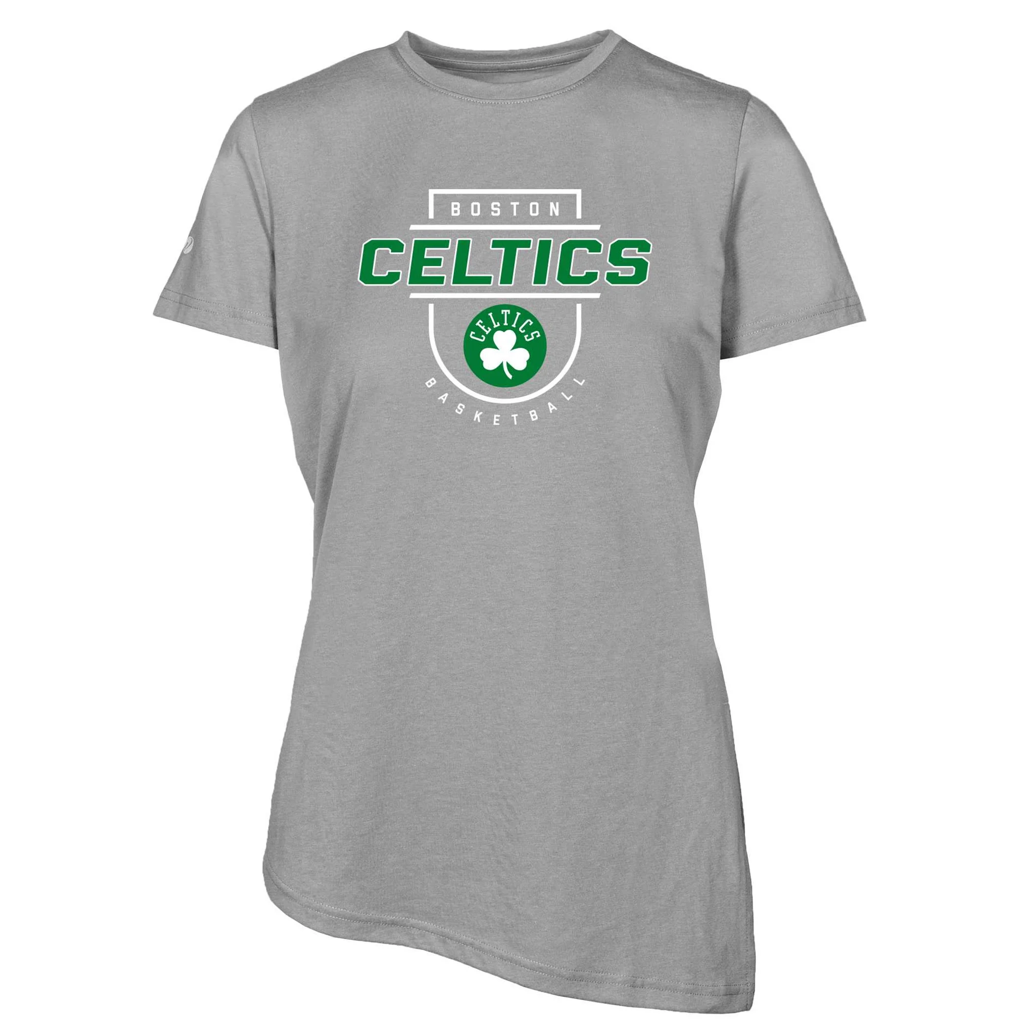 Women's Levelwear Gray Boston Celtics Birch In The Key Asymmetrical T-Shirt