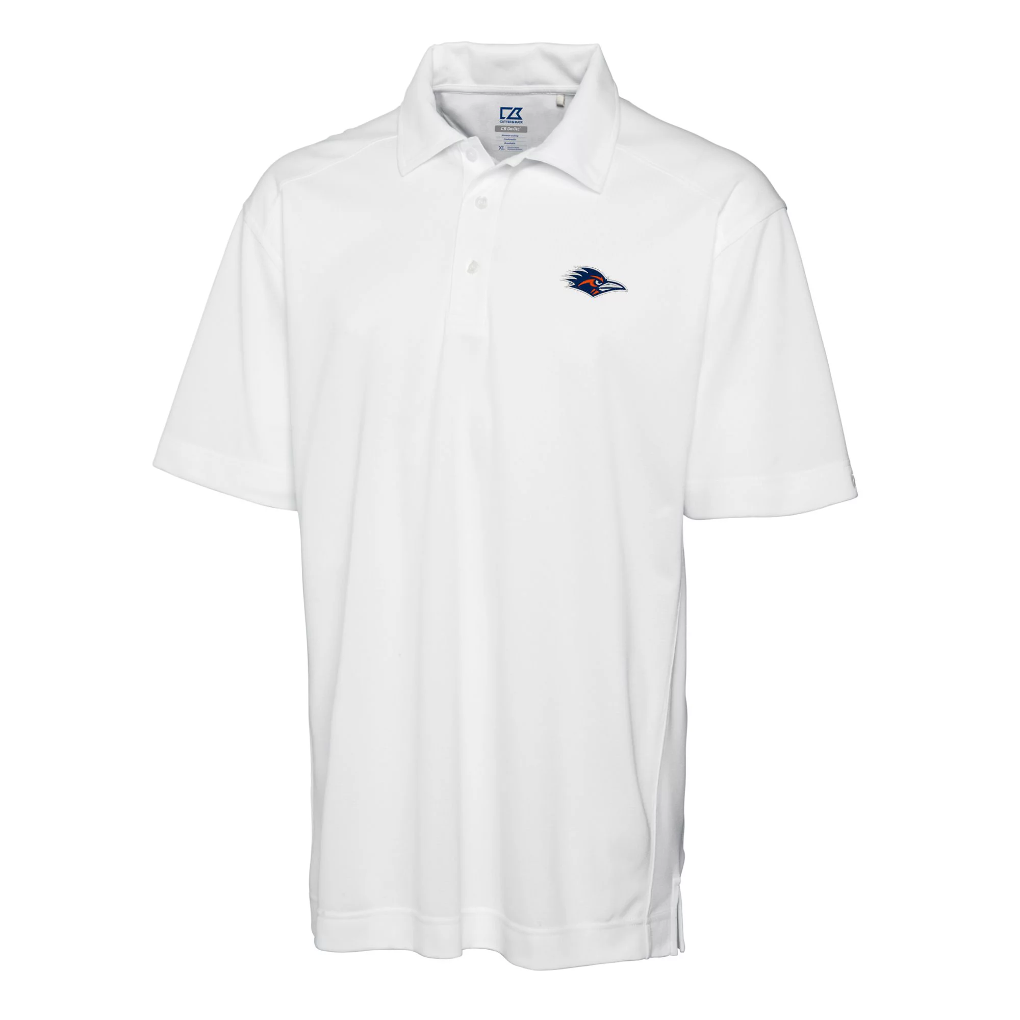 Men's Cutter & Buck White UTSA Roadrunners DryTec Genre Textured Solid Polo