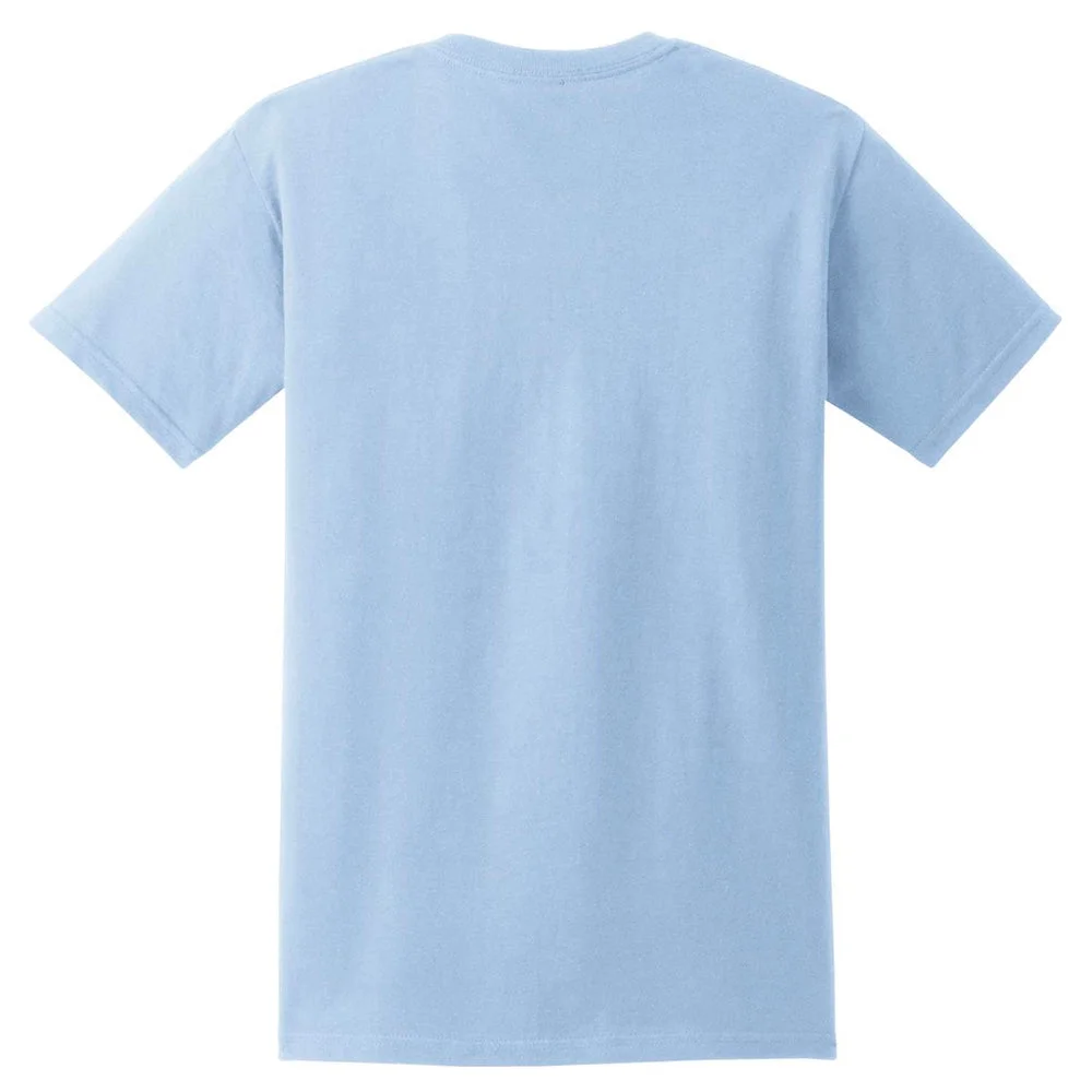Big Size Girl Power Statement Cotton Pocket Crew Neck Graphic Shirt - Lt Blue XL