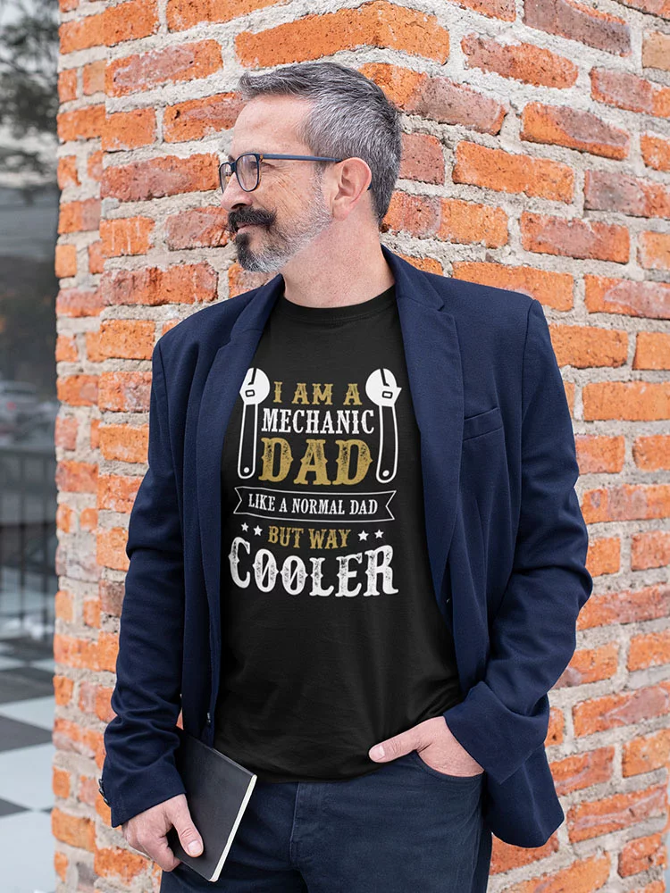 Smartprints Mens Graphic Tee - I Am A Mechanic Dad - Regular Fit 100% Cotton