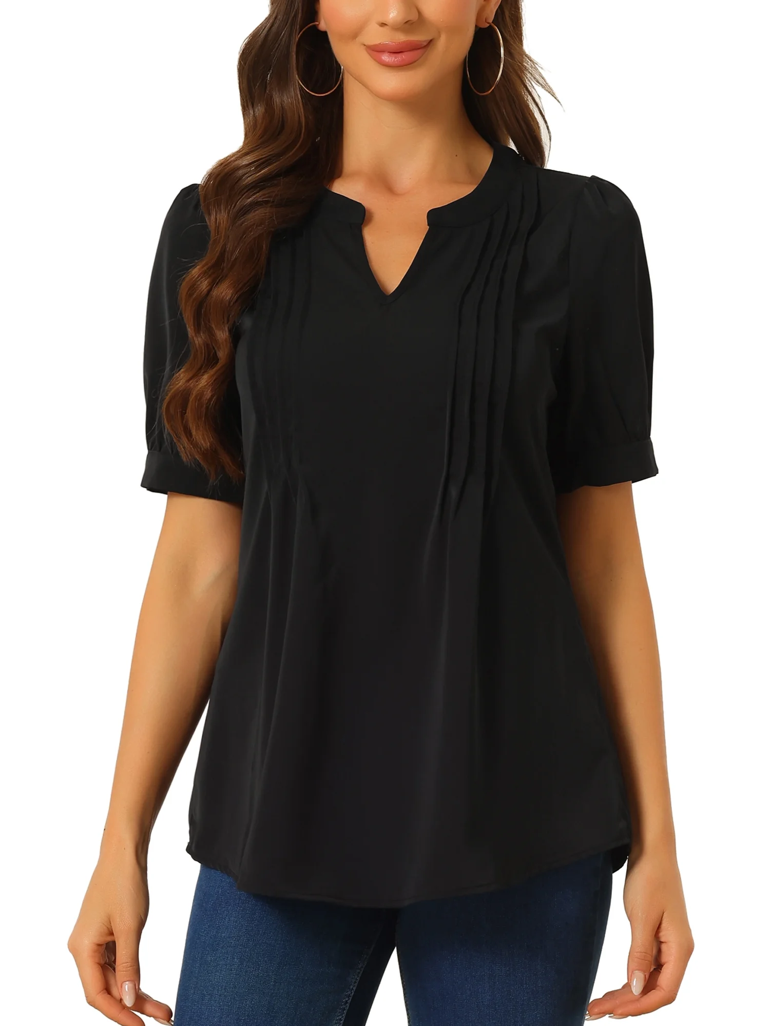 Allegra K Work Shirt for Women's Long Sleeve Casual Business Office Blouse Tops