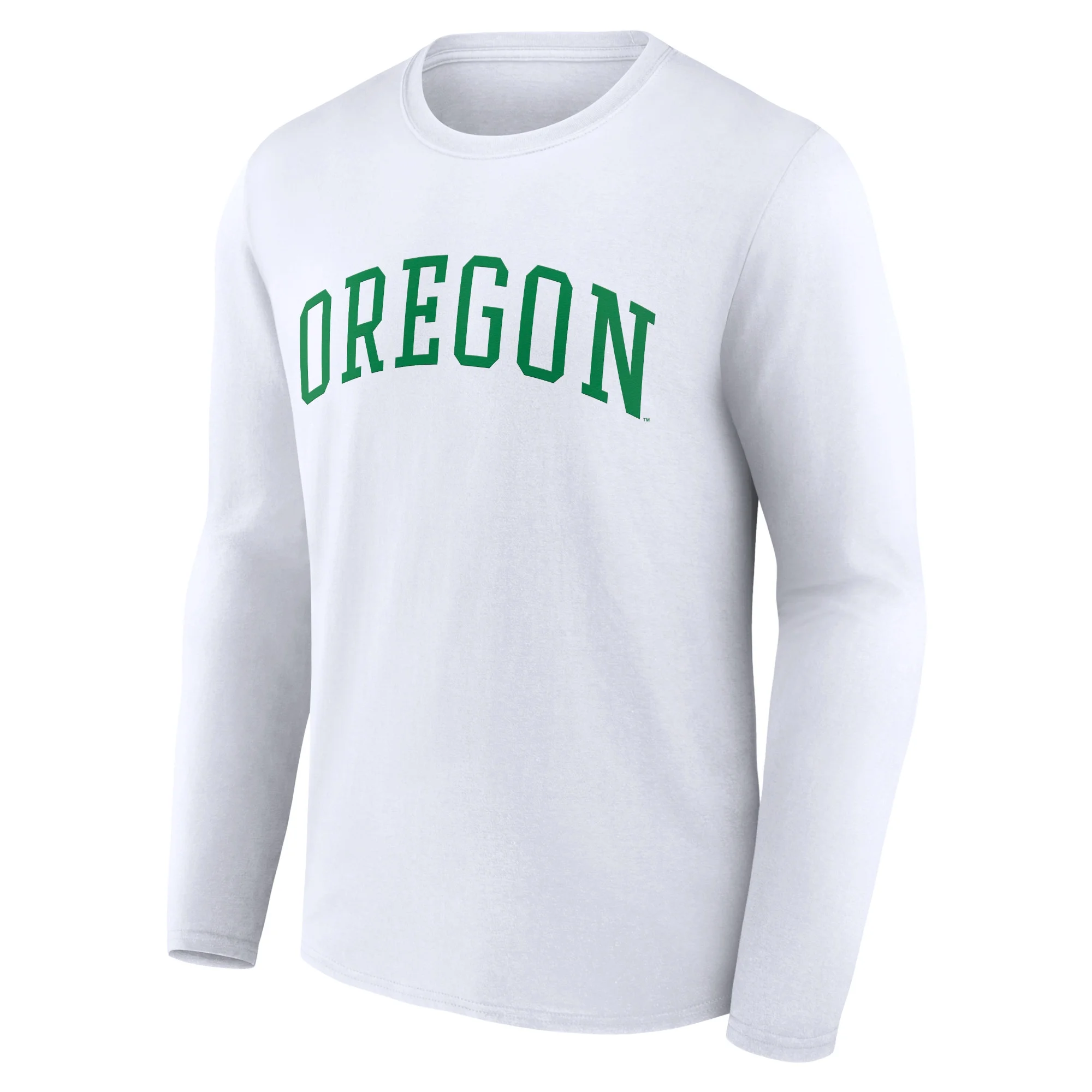 Men's Fanatics Branded White Oregon Ducks Basic Arch Long Sleeve T-Shirt