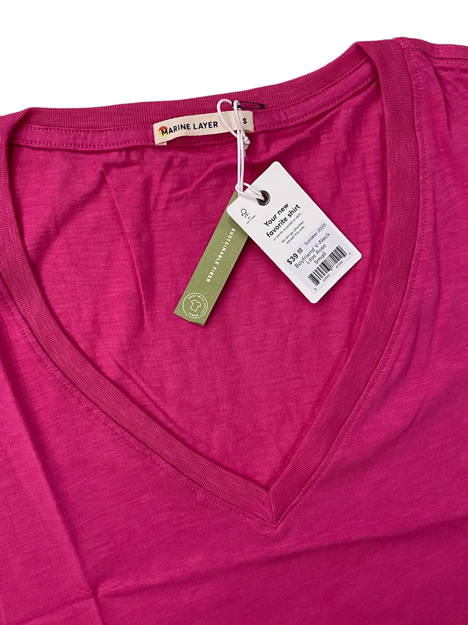 Marine Layer Women's Boyfriend High Softness Fabric V-Neck Tee T-Shirt (X-Small, Lilac Rose)