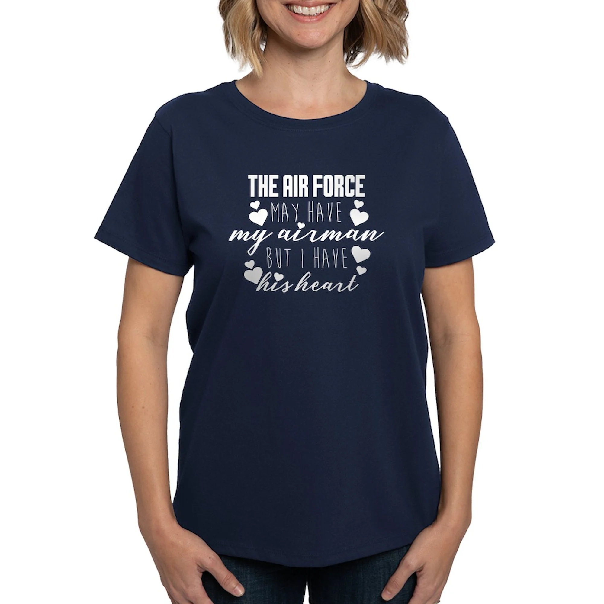 CafePress - Airman I Have His Heart Women's Dark T Shirt - Women's Traditional Fit Dark T-Shirt