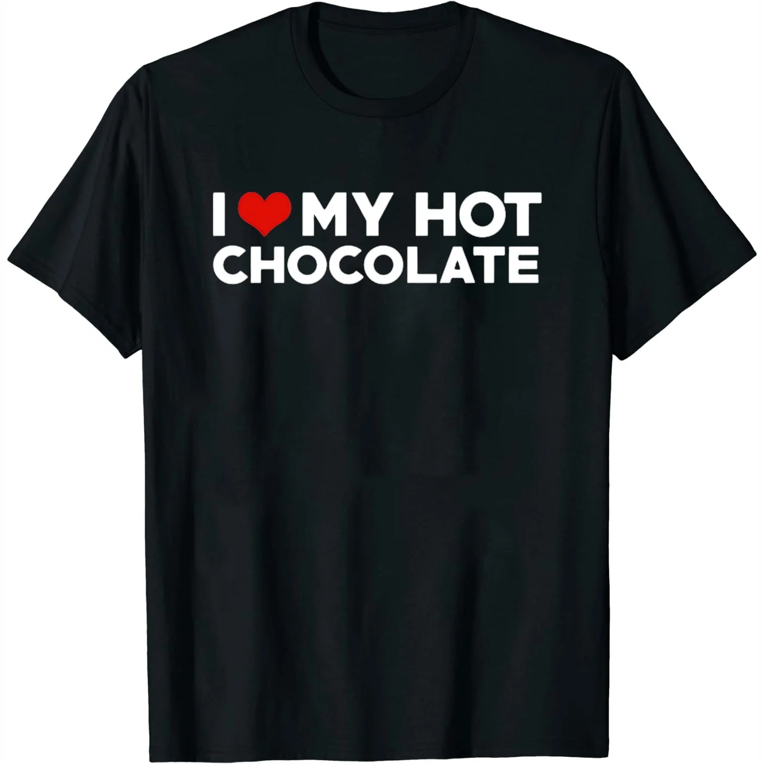 Womens I Love My Hot Chocolate Husband Wife Valentine Short Sleeve T-Shirt Black Large