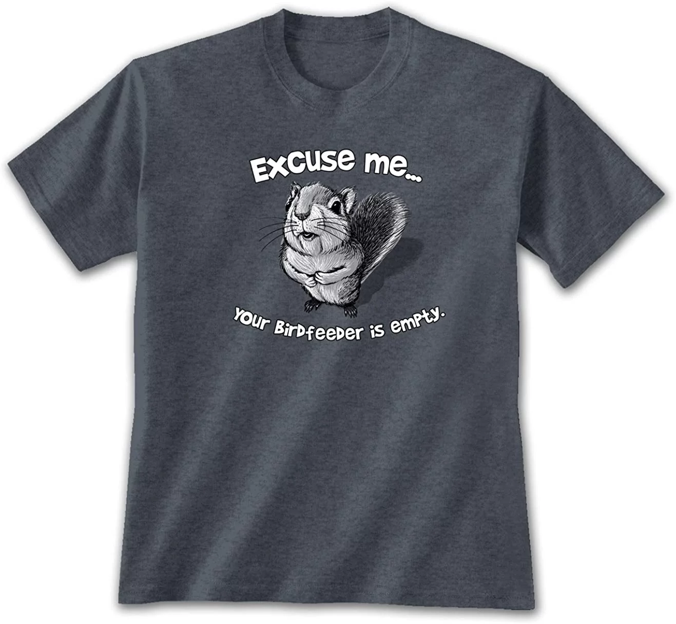 Excuse Me Squirrel - Unisex Blue Graphic TShirt by Earth Sun Moon Medium