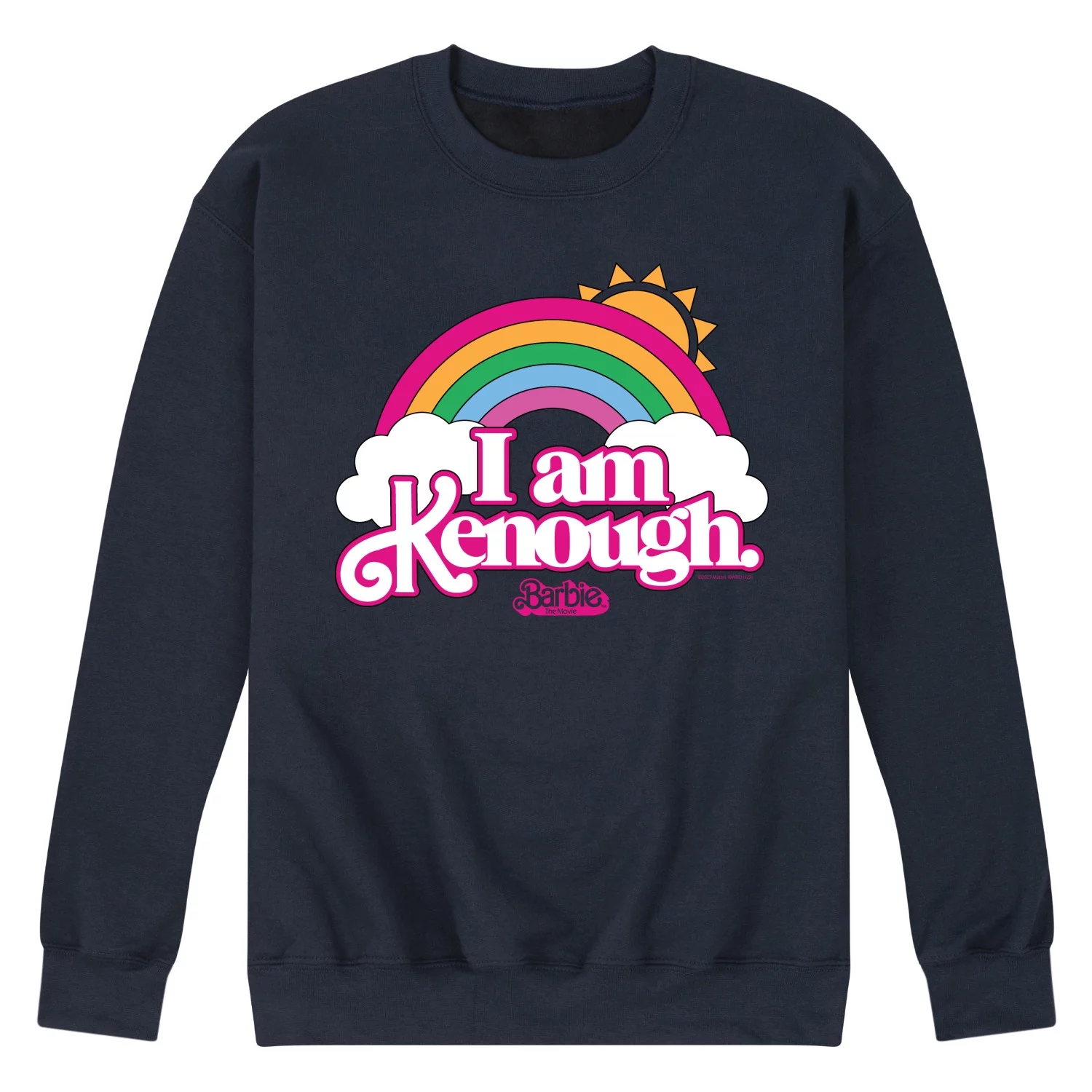 Barbie The Movie - I Am Kenough Rainbow Clouds - Men's Crew Neck Fleece Pullover