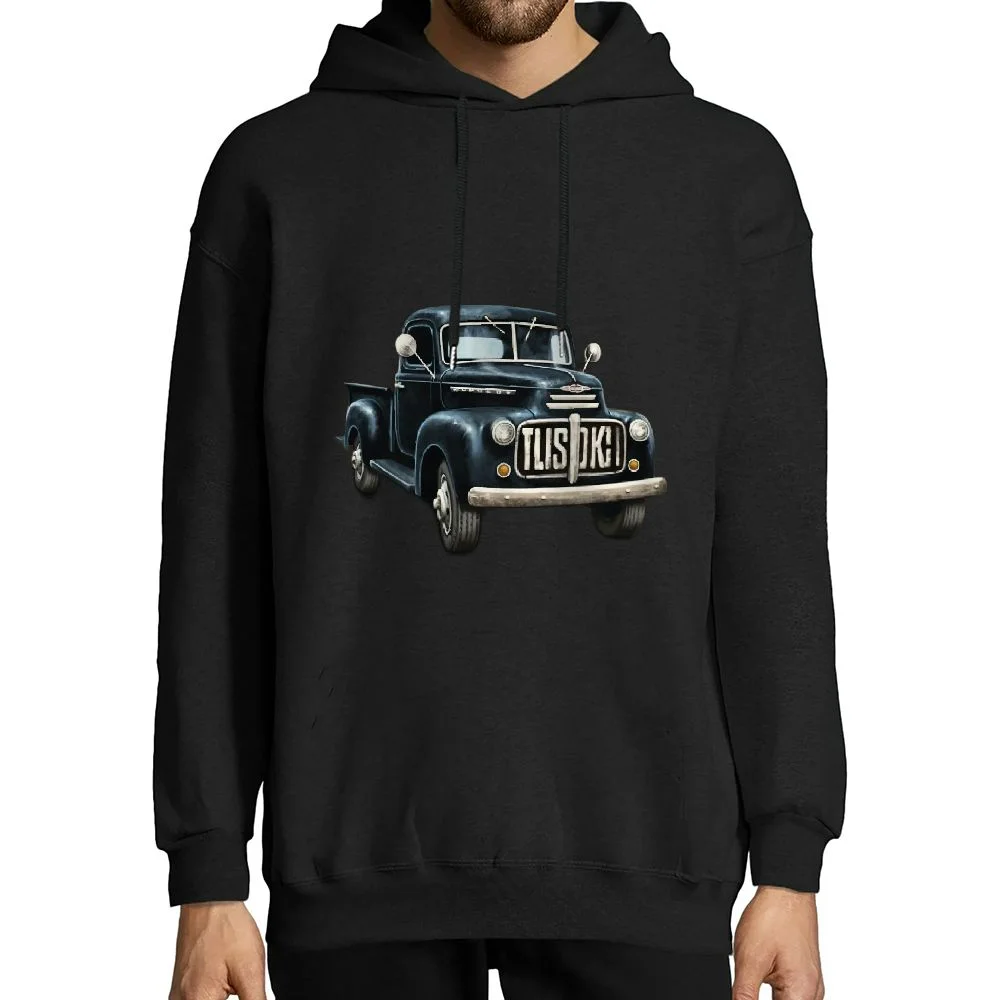JEUXUS Easily Distracted By Old Pickup Trucks - Cute Trucker T-Shirt Long-sleeved Hoodie