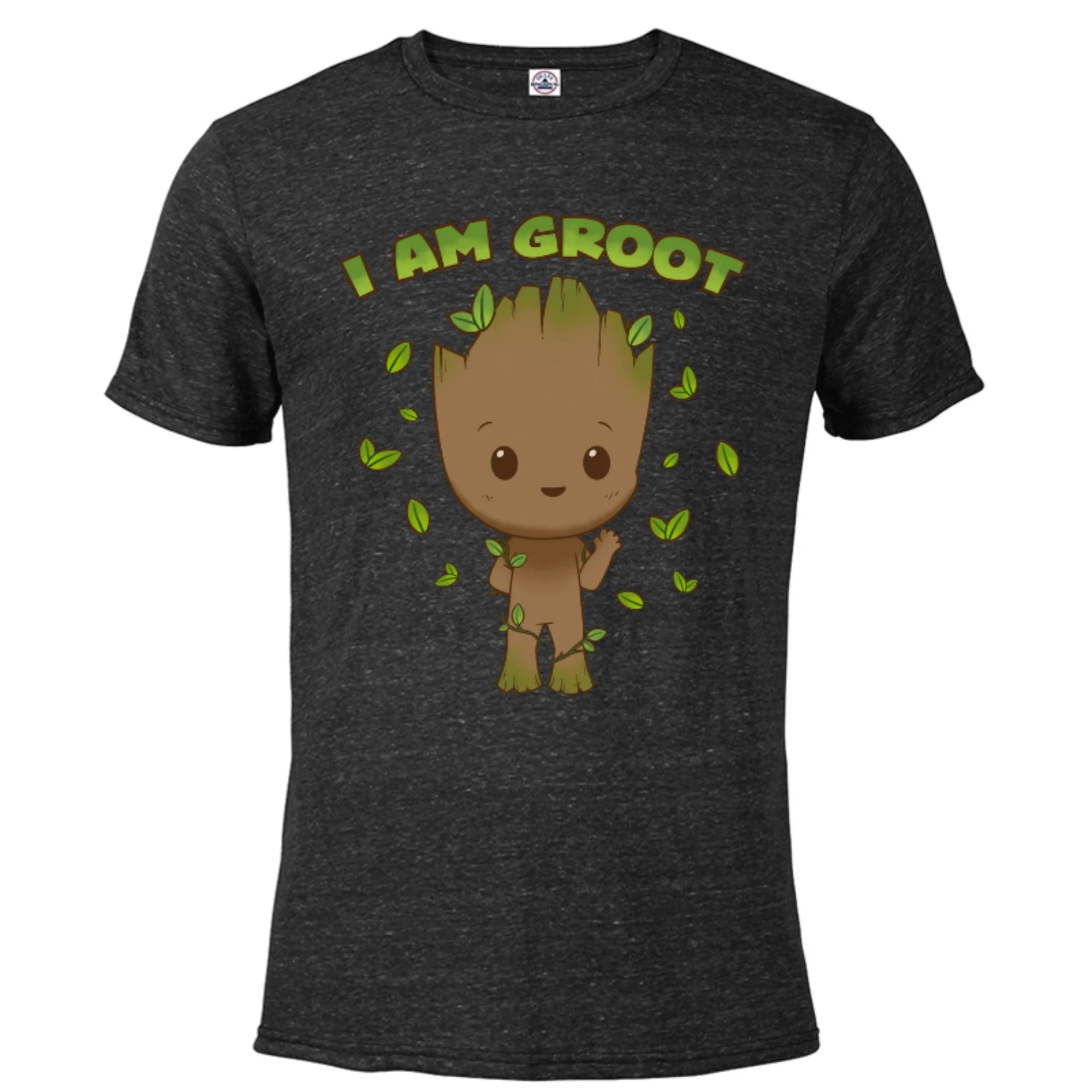 Marvel Studios I Am Groot Says Hello - Short Sleeve Blended T-Shirt for Adults - Customized-Black Snow Heather