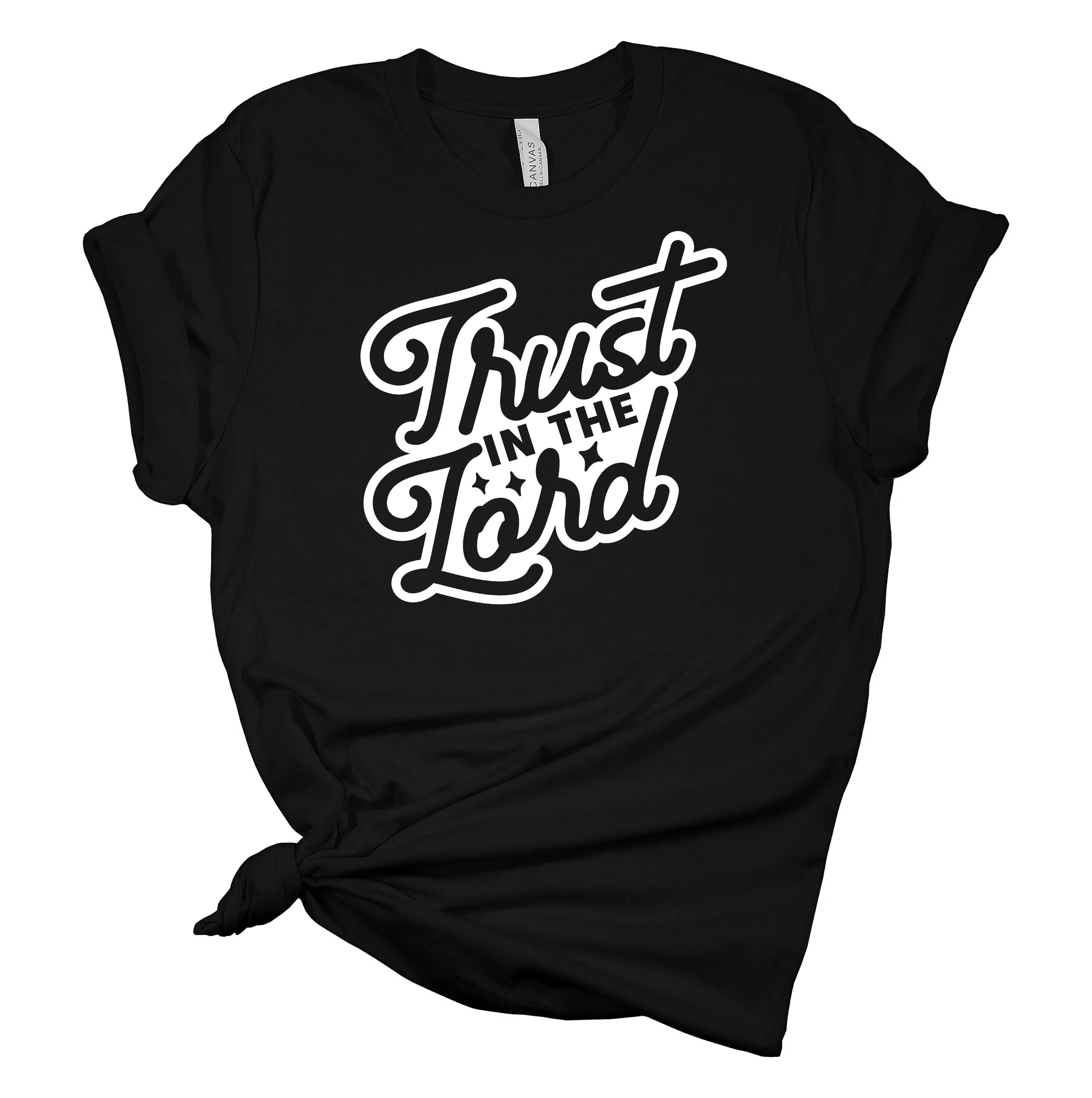 Trust In The Lord Christian Unisex Ladies Design Christian T-shirt Graphic Tee-Black-4xl