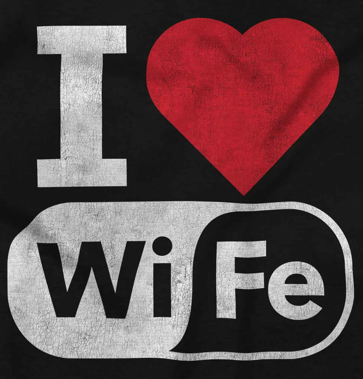 Love Wife Wi-Fi Funny Husband Married Men's Long Sleeve Tee T Shirt Brisco Brands S