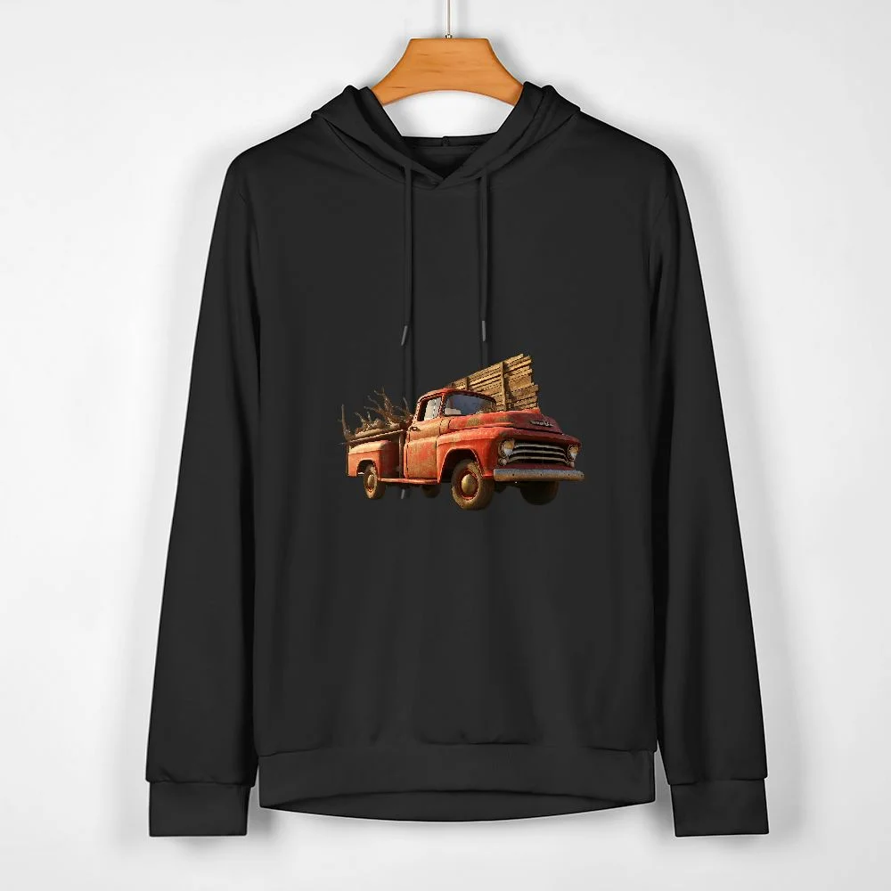 JEUXUS Easily Distracted By Old Pickup Trucks Funny Trucker T-Shirt Long-sleeved Hoodie