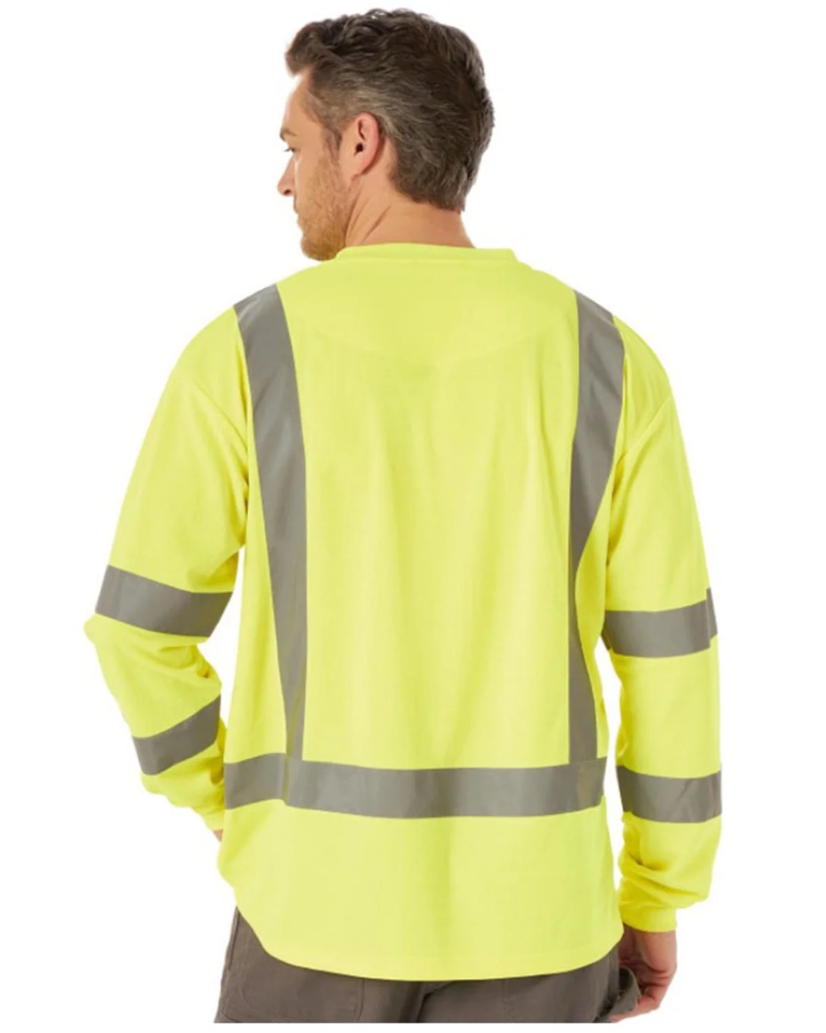 Wrangler Men's Riggs Safety High Visibility Long Sleeve Work T-Shirt Yellow Large