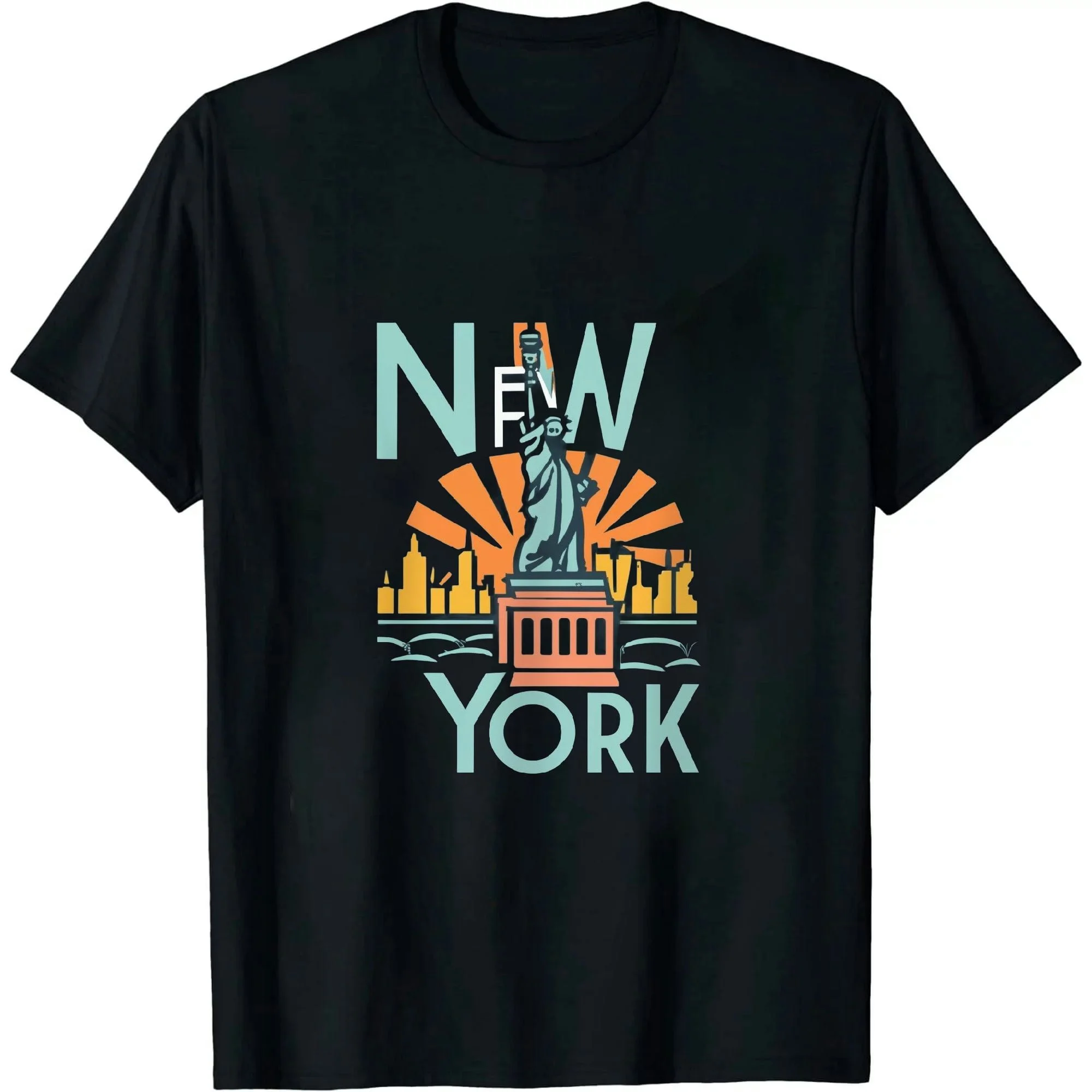 GOSMITH New York Skyline Statue of Liberty I Love New York T-Shirt black