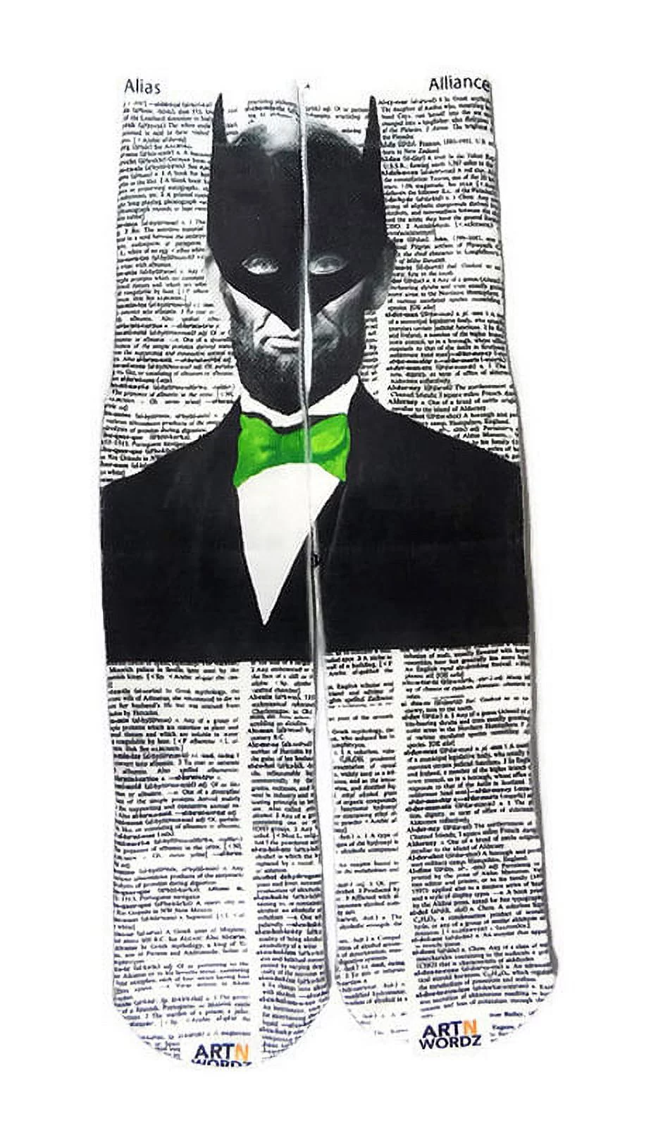 Art N Wordz Apparel I Am Lincoln Batman Alias-Alliance Dictionary Page Print Pop Art Unisex Socks