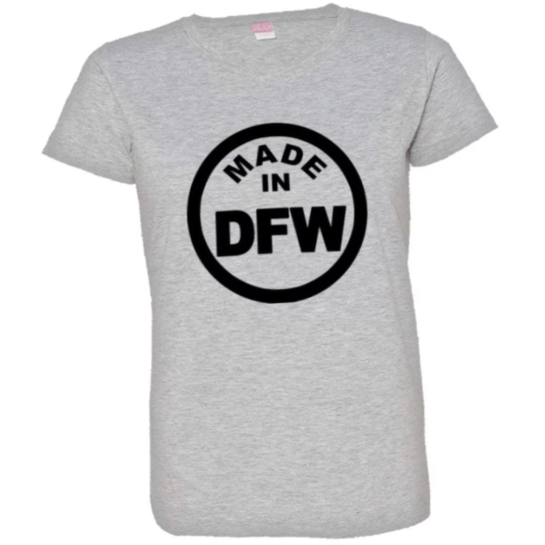 PleaseMeTees™ Womens From Born Made In Dallas Texas DFW Logo Label HQ Tee