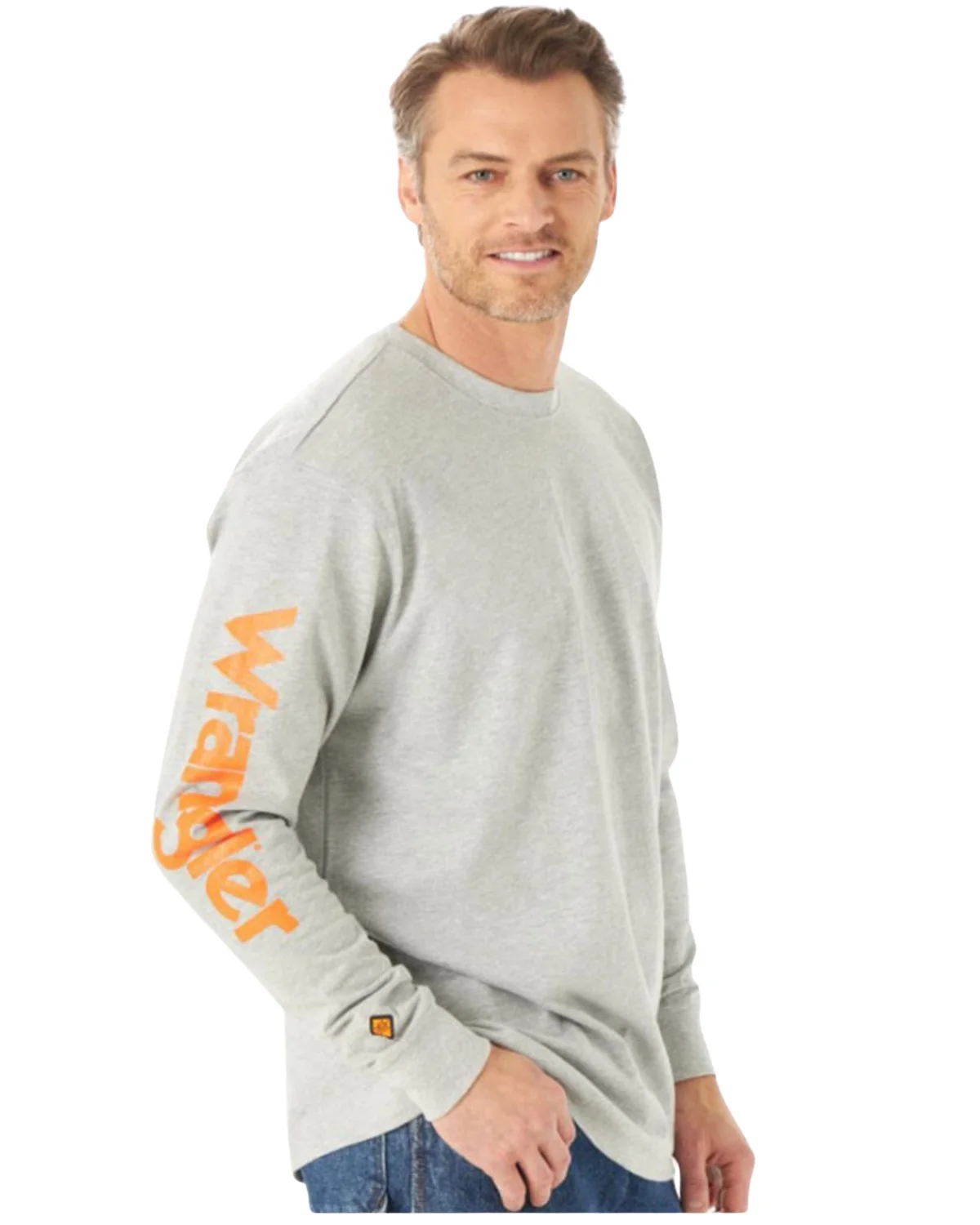 Wrangler Men's Fr Wrench Skull Graphic Long Sleeve Work T-Shirt Big Heather Grey 2X
