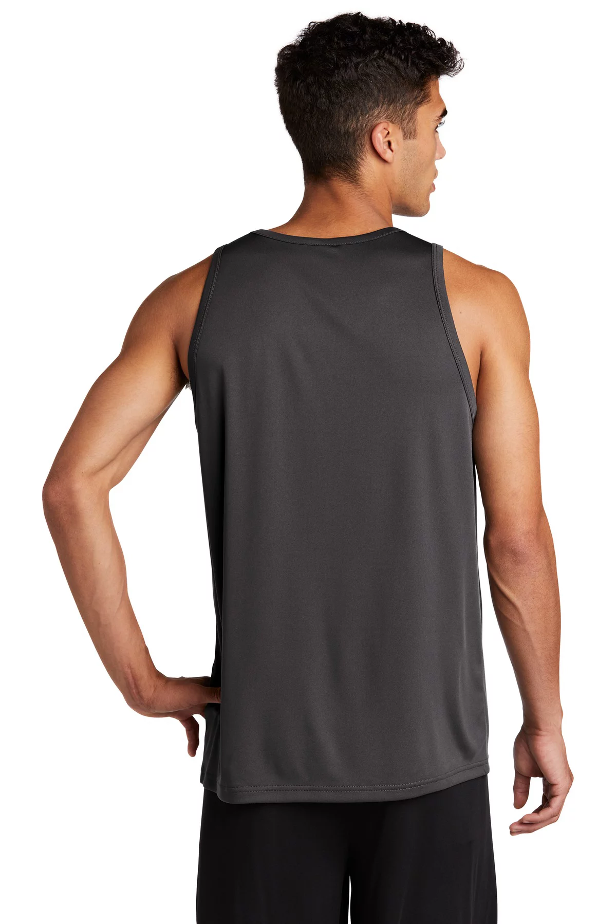 Sport Tek Adult Male Men Scoop Neck Plain sleeveless Tank Iron Grey Large