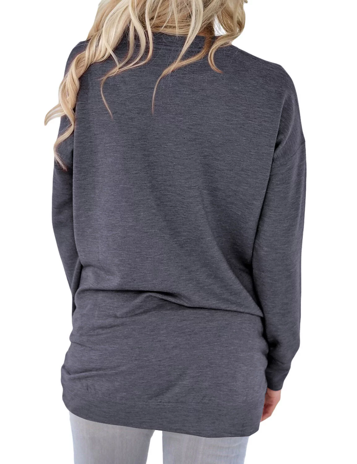 Xuanfei Women Daisy Graphic Print Crew Neck Long Sleeve Pockets Sweatshirt Top