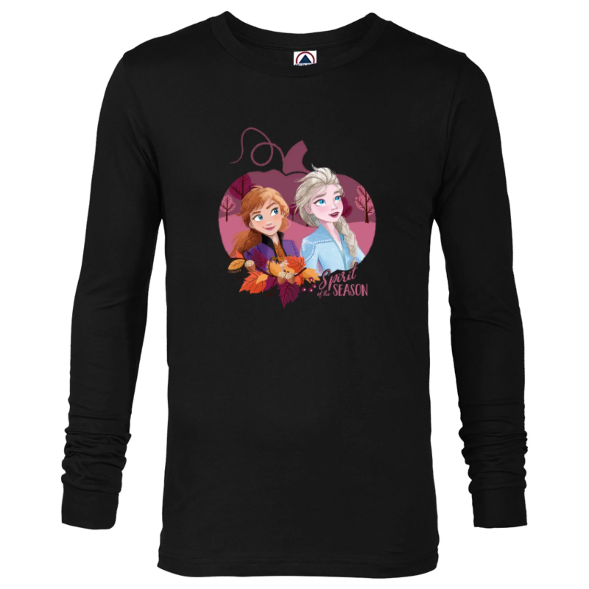Disney Princess Frozen Elsa & Anna Spirit of the Season Fall - Long Sleeve T-Shirt for Men - Customized-Black