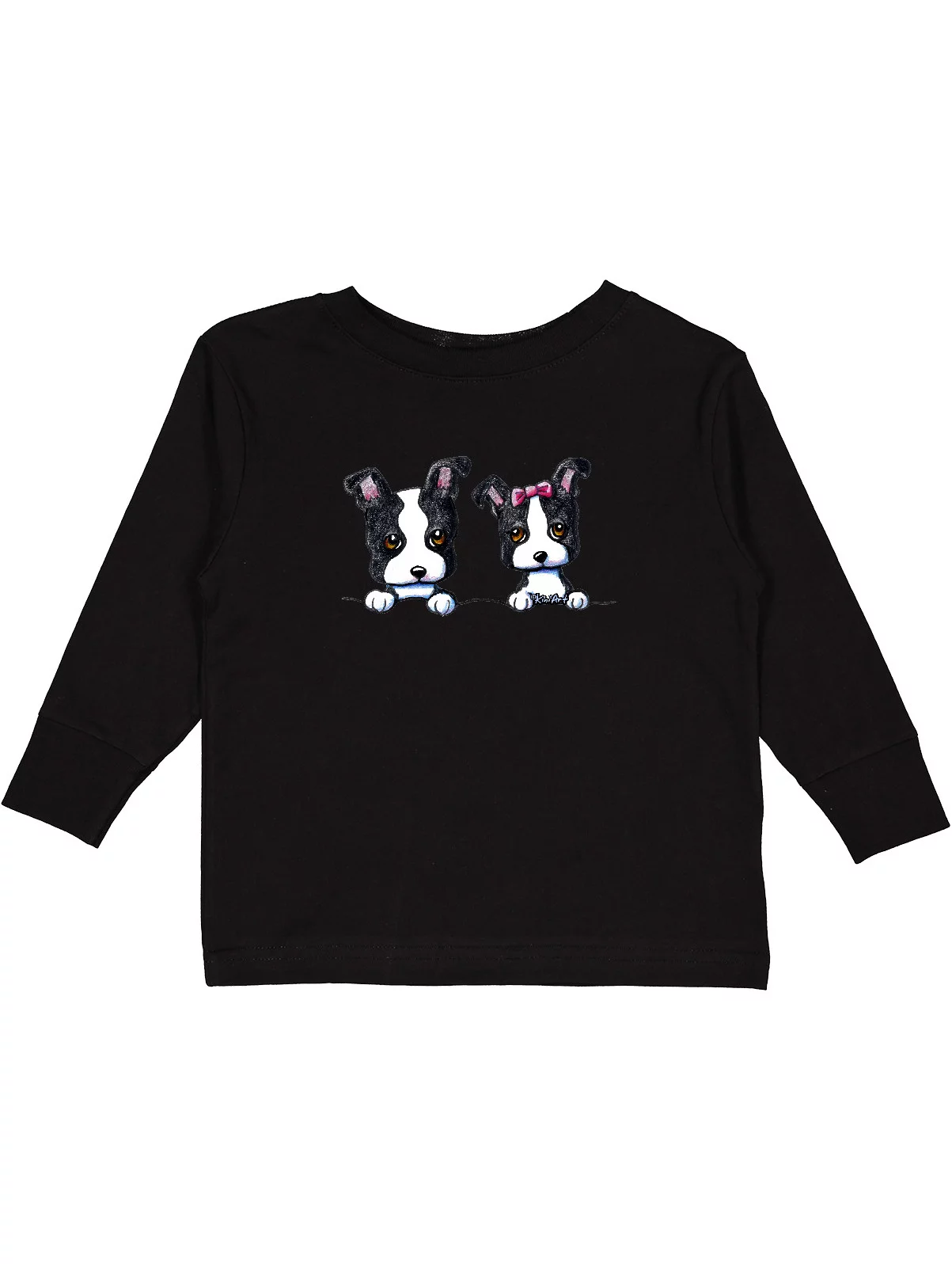 Inktastic Boston Terriers (Dark Apparel) Boys or Girls Long Sleeve Toddler T-Shirt