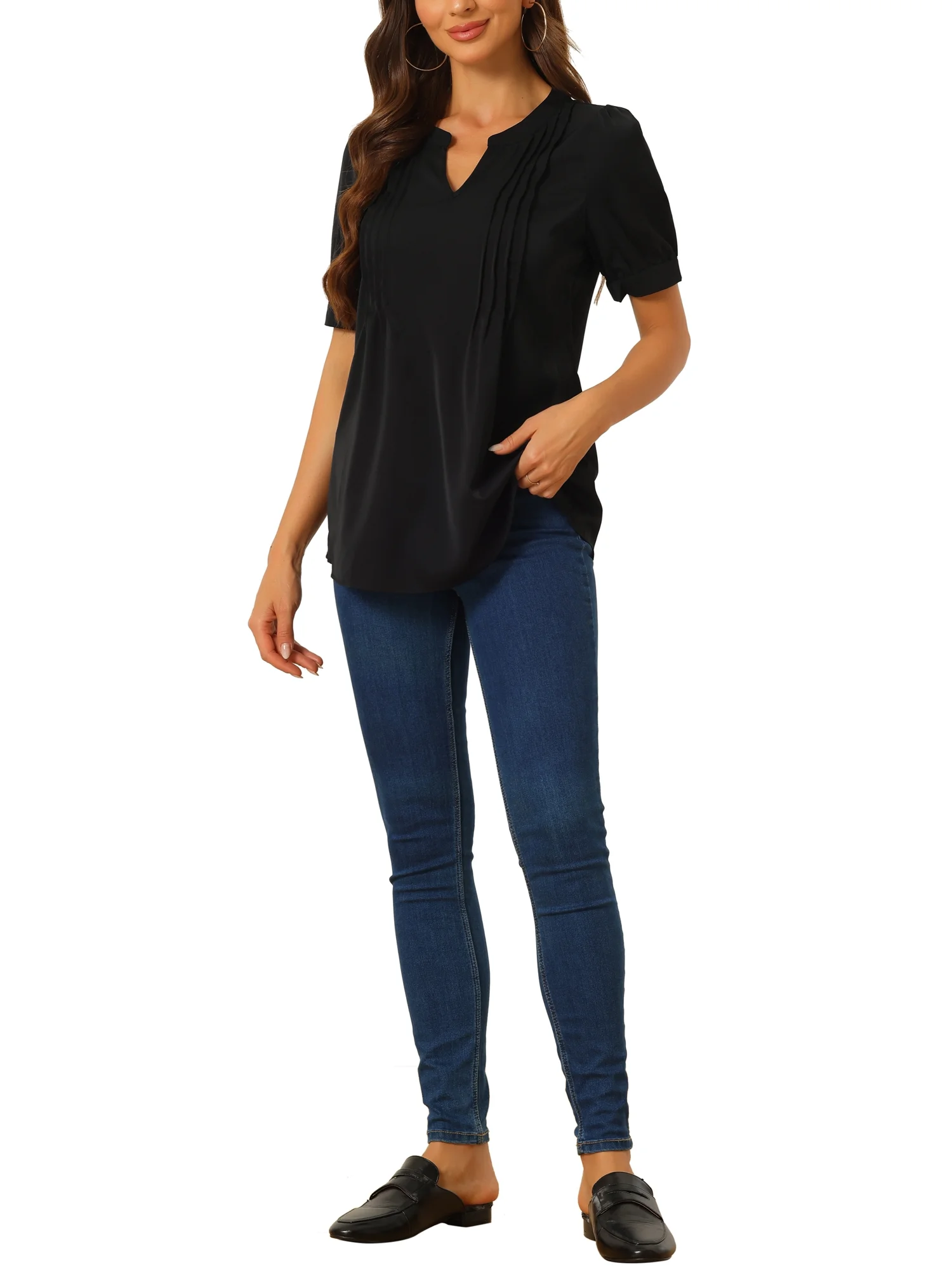Allegra K Work Shirt for Women's Long Sleeve Casual Business Office Blouse Tops