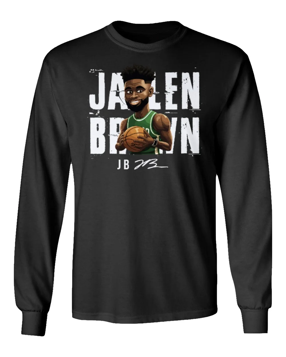 Basketball Player Brown Boston Signed Funny Long Sleeve T-Shirt (Black, Small)