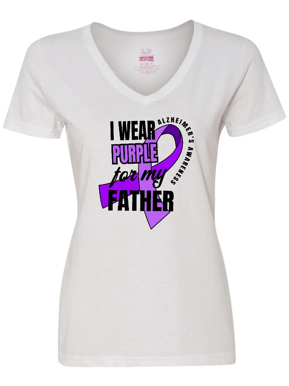 Inktastic Alzheimers Awareness I Wear Purple For My Father Women's V-Neck T-Shirt