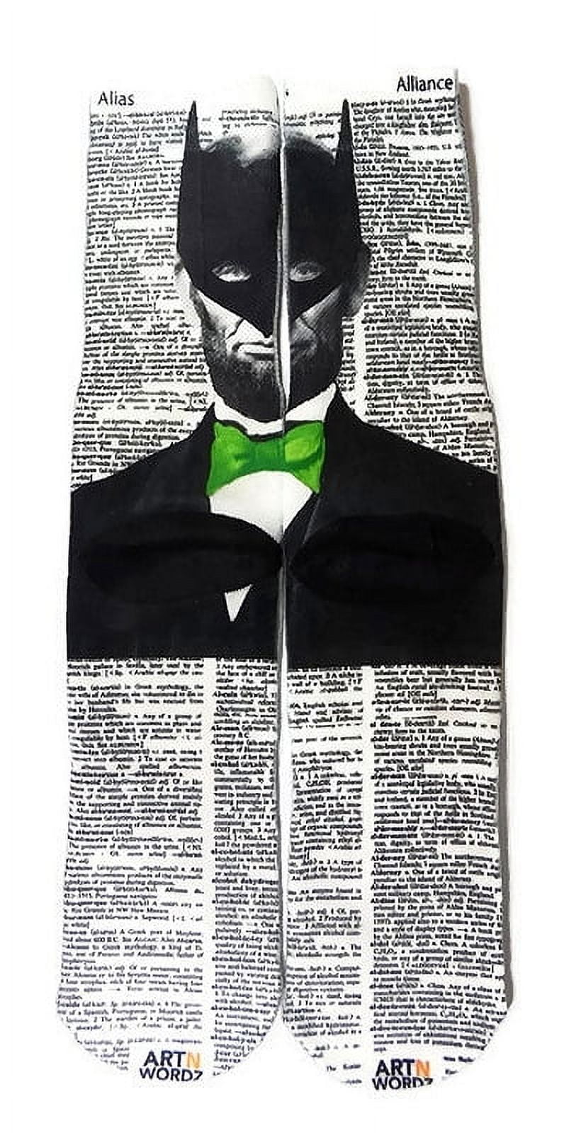 Art N Wordz Apparel I Am Lincoln Batman Alias-Alliance Dictionary Page Print Pop Art Unisex Socks