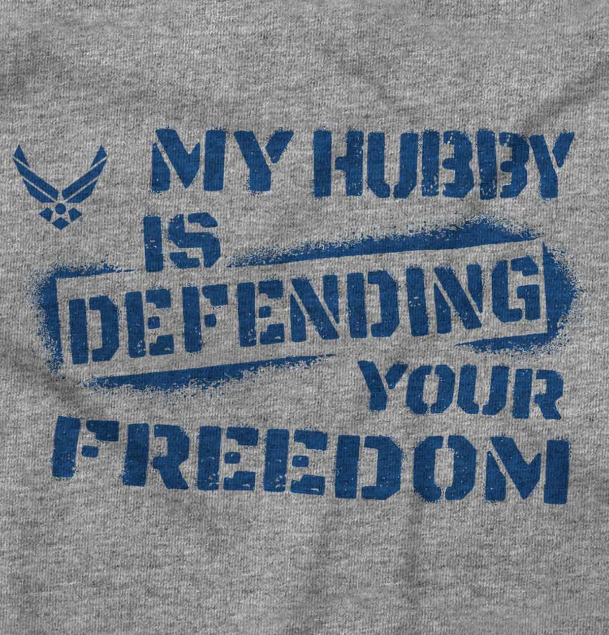 US Air Force Hubby Defending Freedom Zip Hoodie Sweatshirt Women Brisco Brands 2X