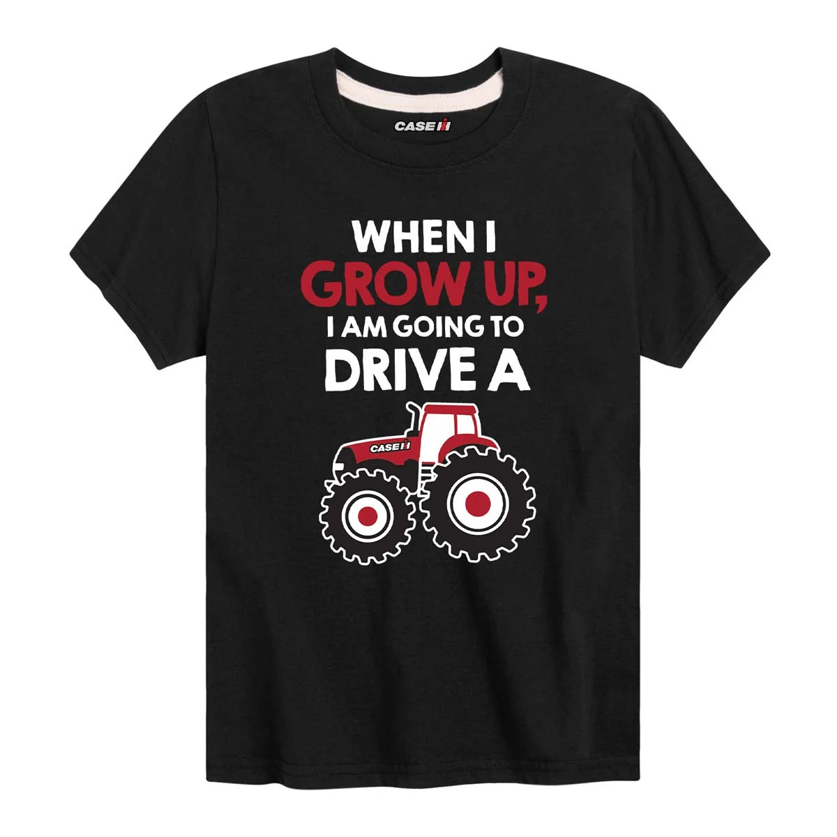 Case IH 'When I Grow Up I Am Going To Drive A Tractor' Toddler Black Short Sleeve T-Shirt D16557