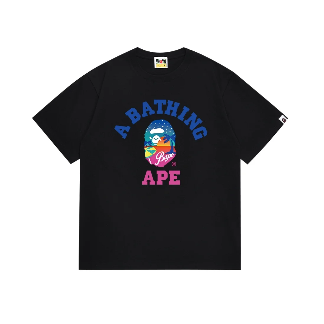 2024 New Bape Summer Printed Ape Head Shark Fashion Casual Hip Hop Men's and Women's Short Sleeve T-Shirt