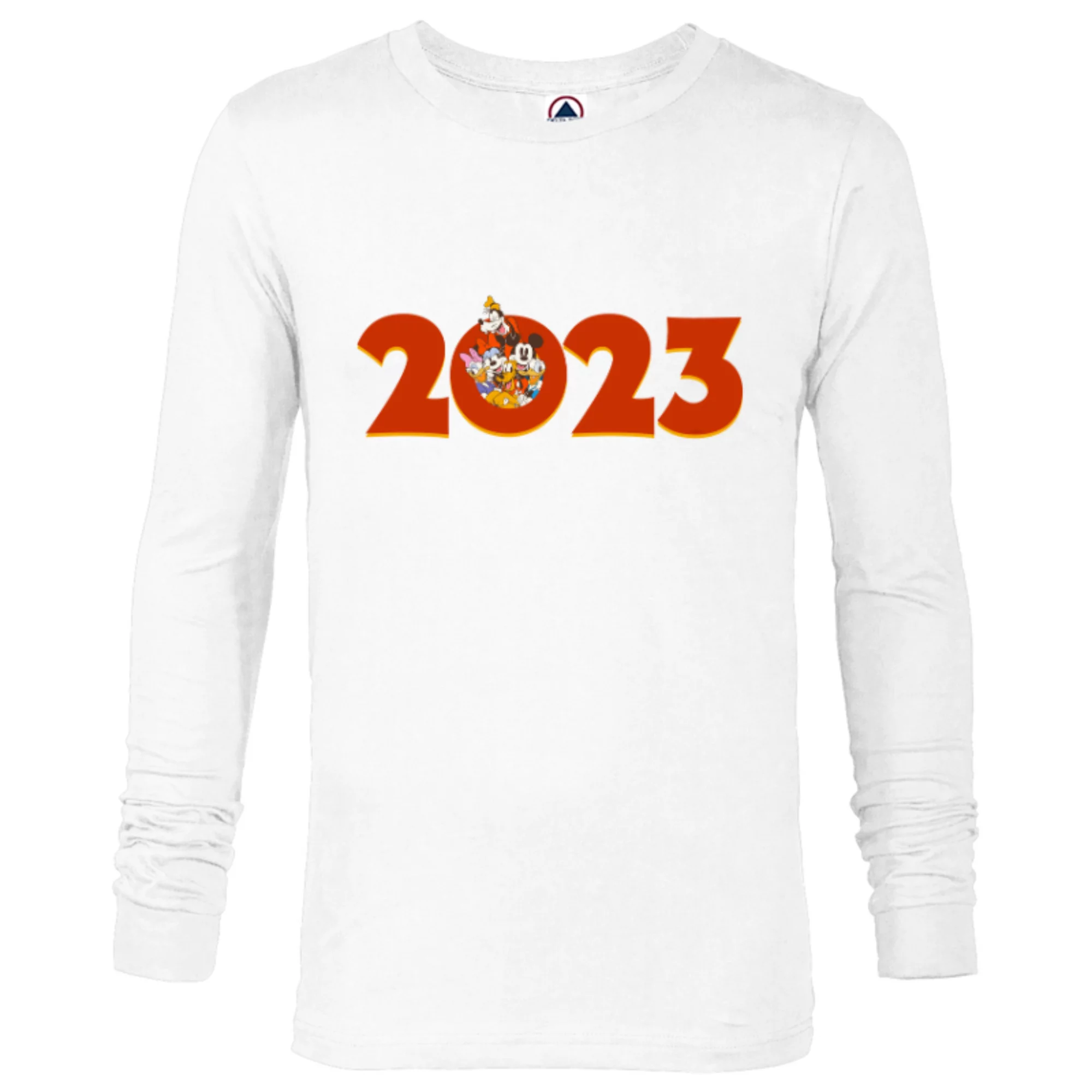 Disney Mickey and the Gang 2023 100th Anniversary New Year - Long Sleeve T-Shirt for Men - Customized-White
