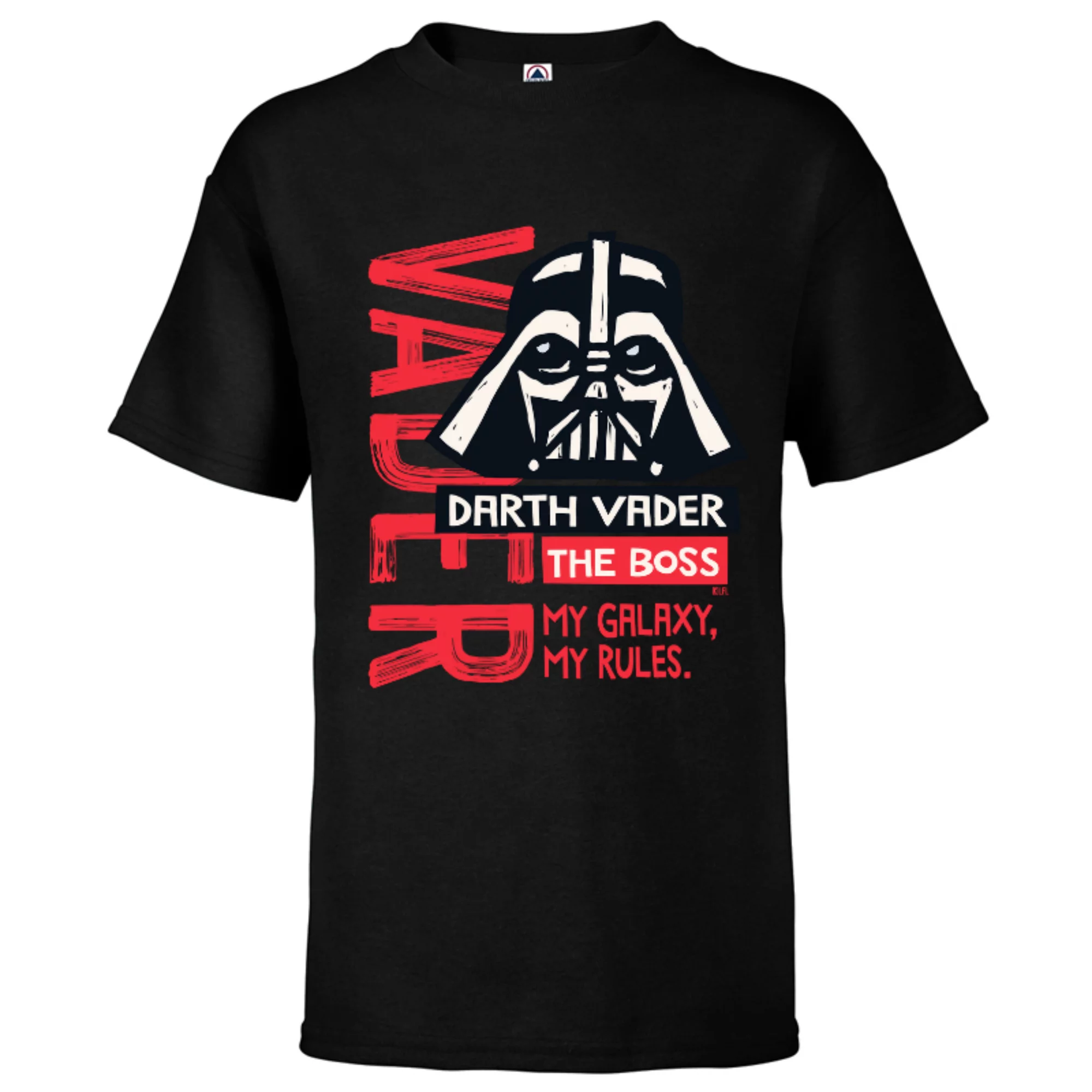 Star Wars Darth Vader The Boss My Galaxy My Rules - Short Sleeve T-Shirt for Kids - Customized-Black