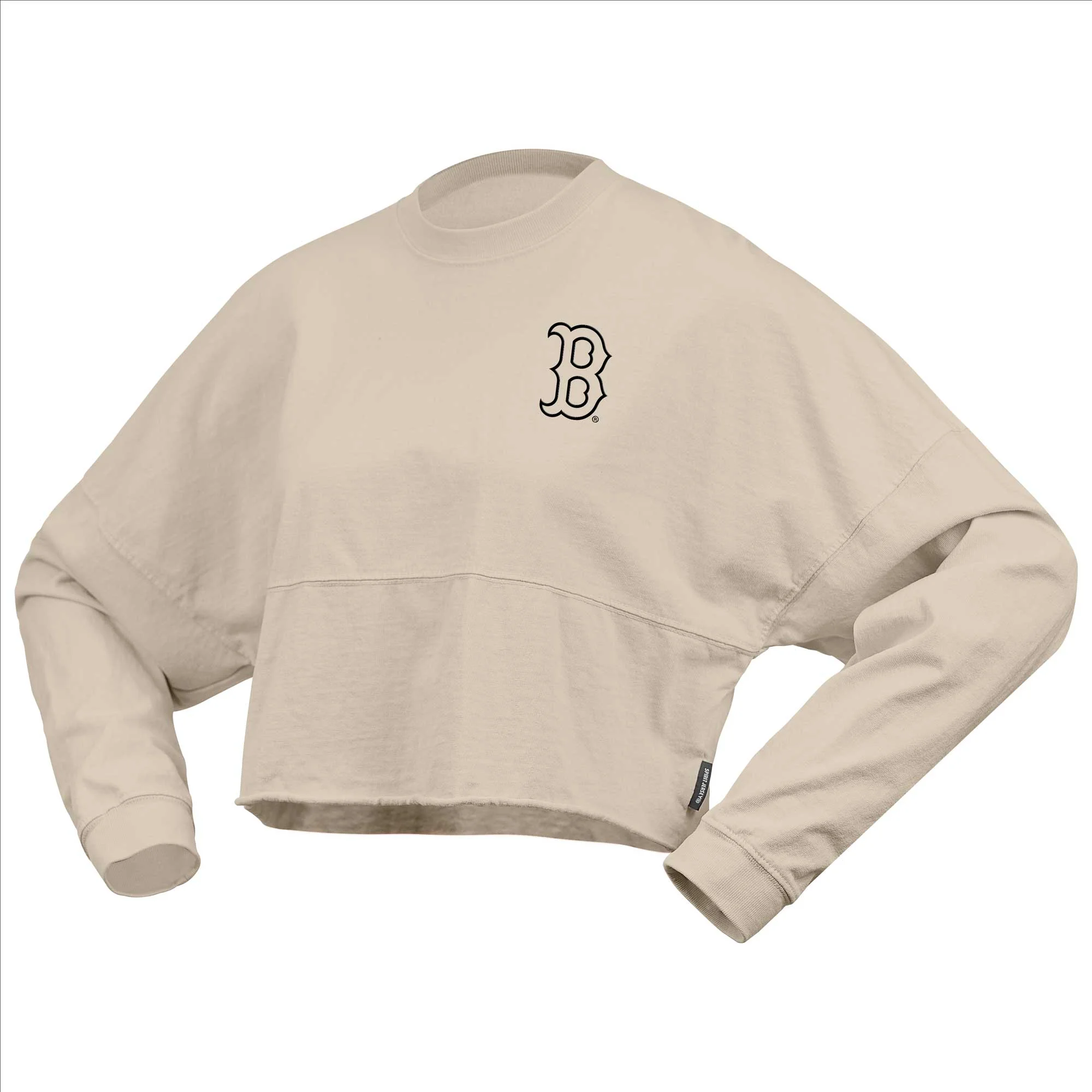 Women's Fanatics Branded Cream Boston Red Sox Long Sleeve Cropped Jersey T-Shirt