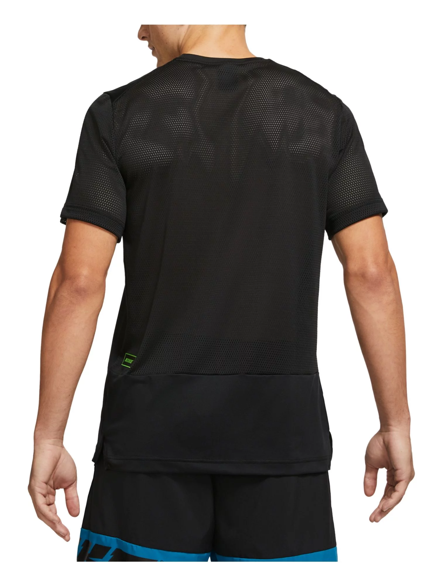 NIKE Mens Clash Black Lightweight, Logo Graphic Crew Neck Mesh Mesh Shirt XL
